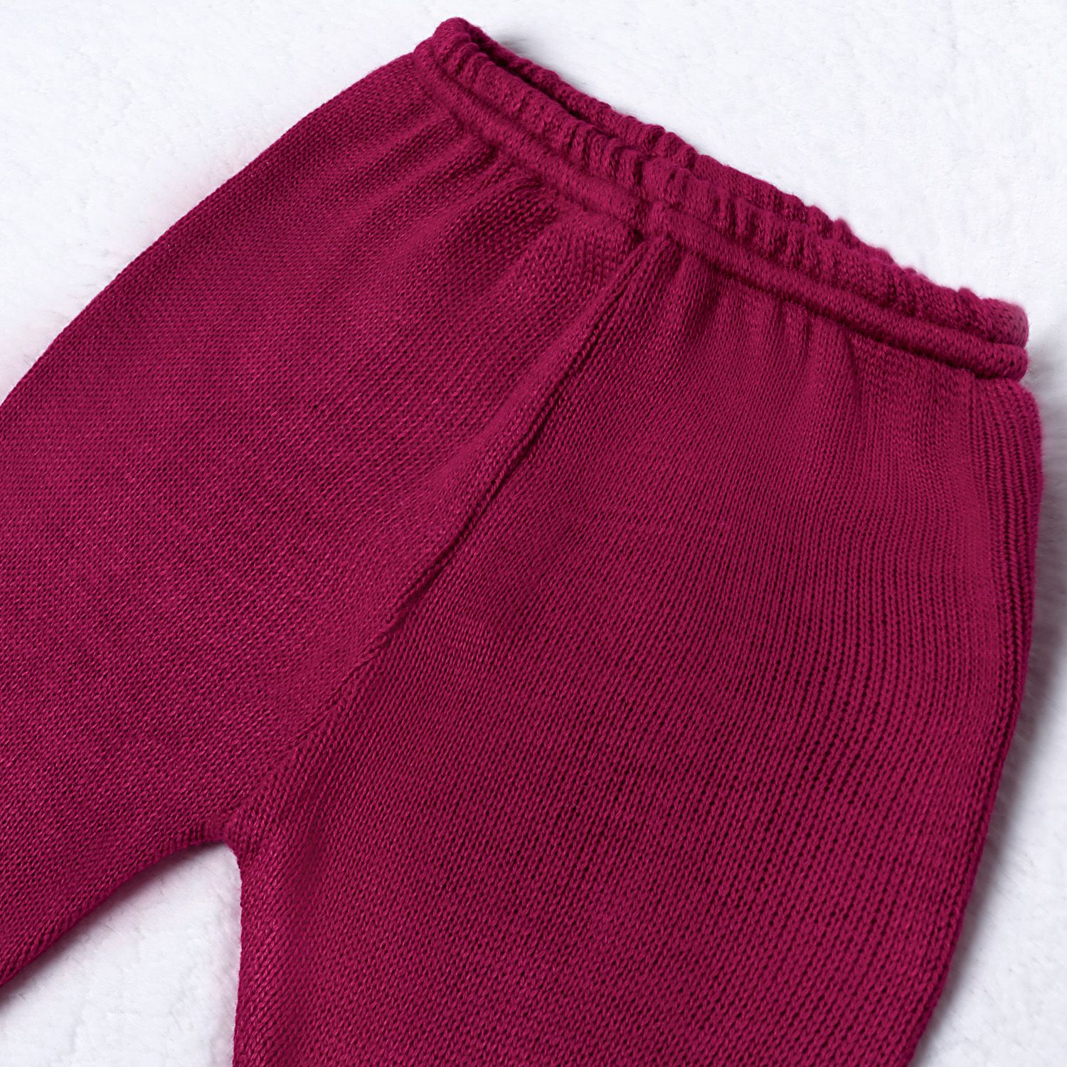 Saída Maternidade Tricot Vestido e Calça Tijolinho e Lacinhos Branco 02 Peças