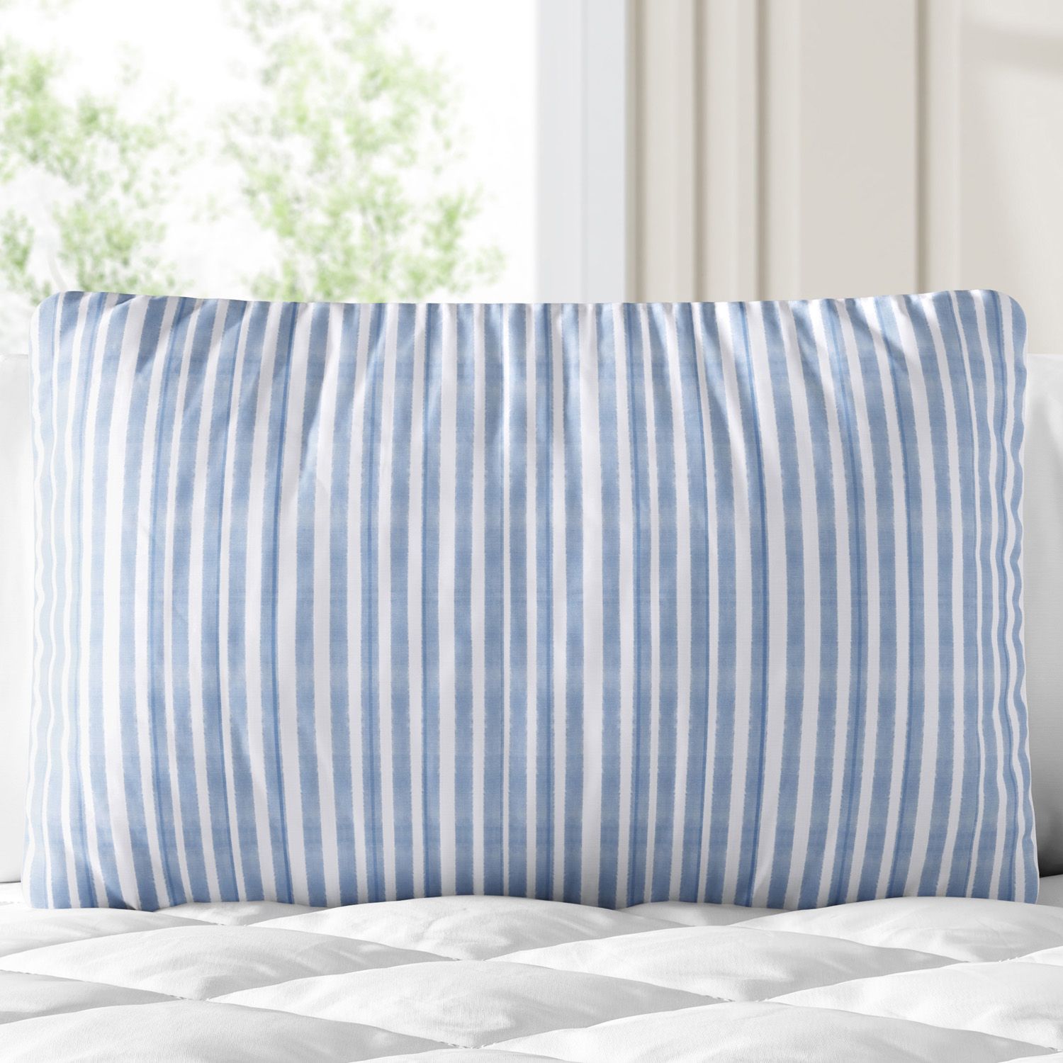 Almofada Retangular Listrado Vintage Azul 35cm