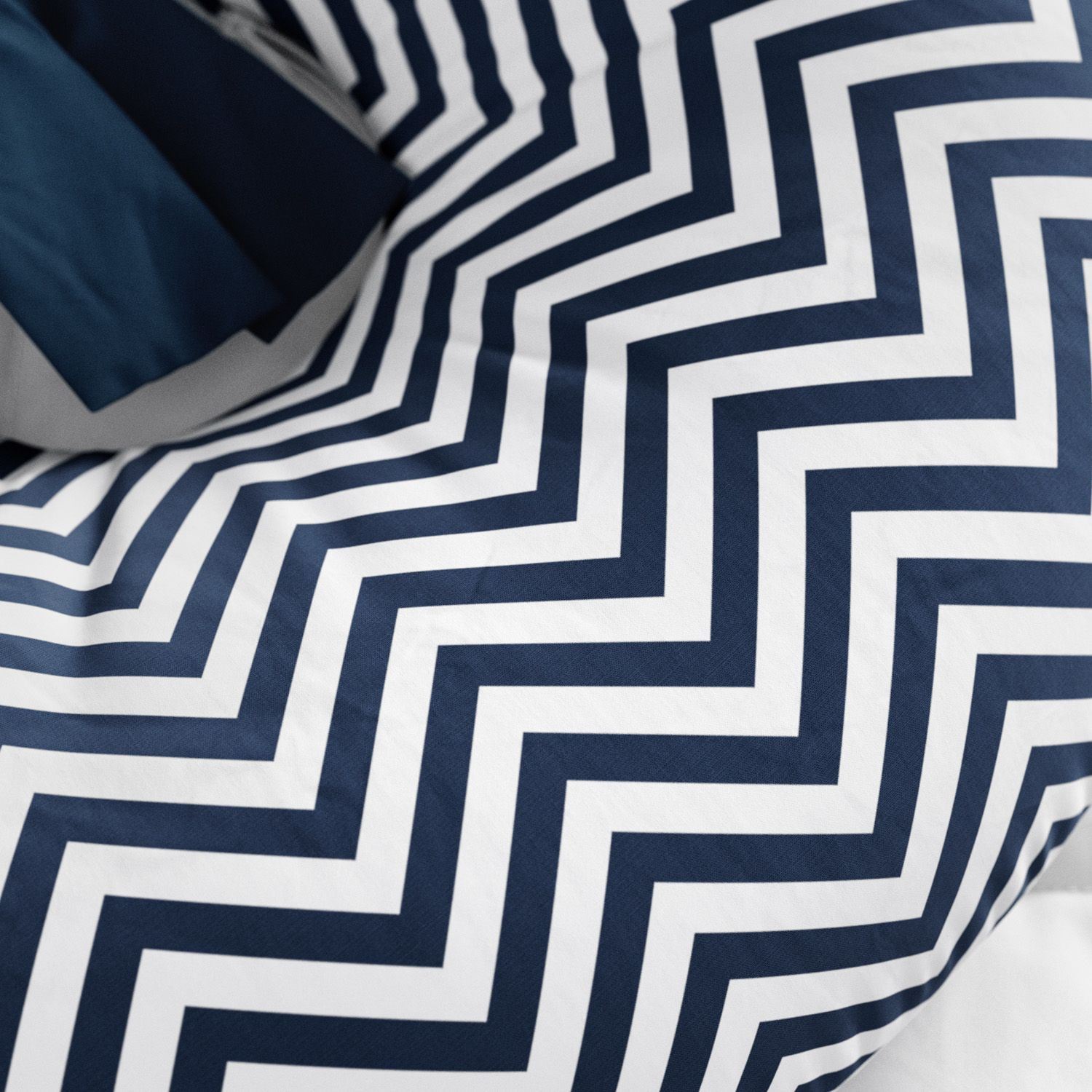 Almofada Amamentação Chevron Azul com Laço