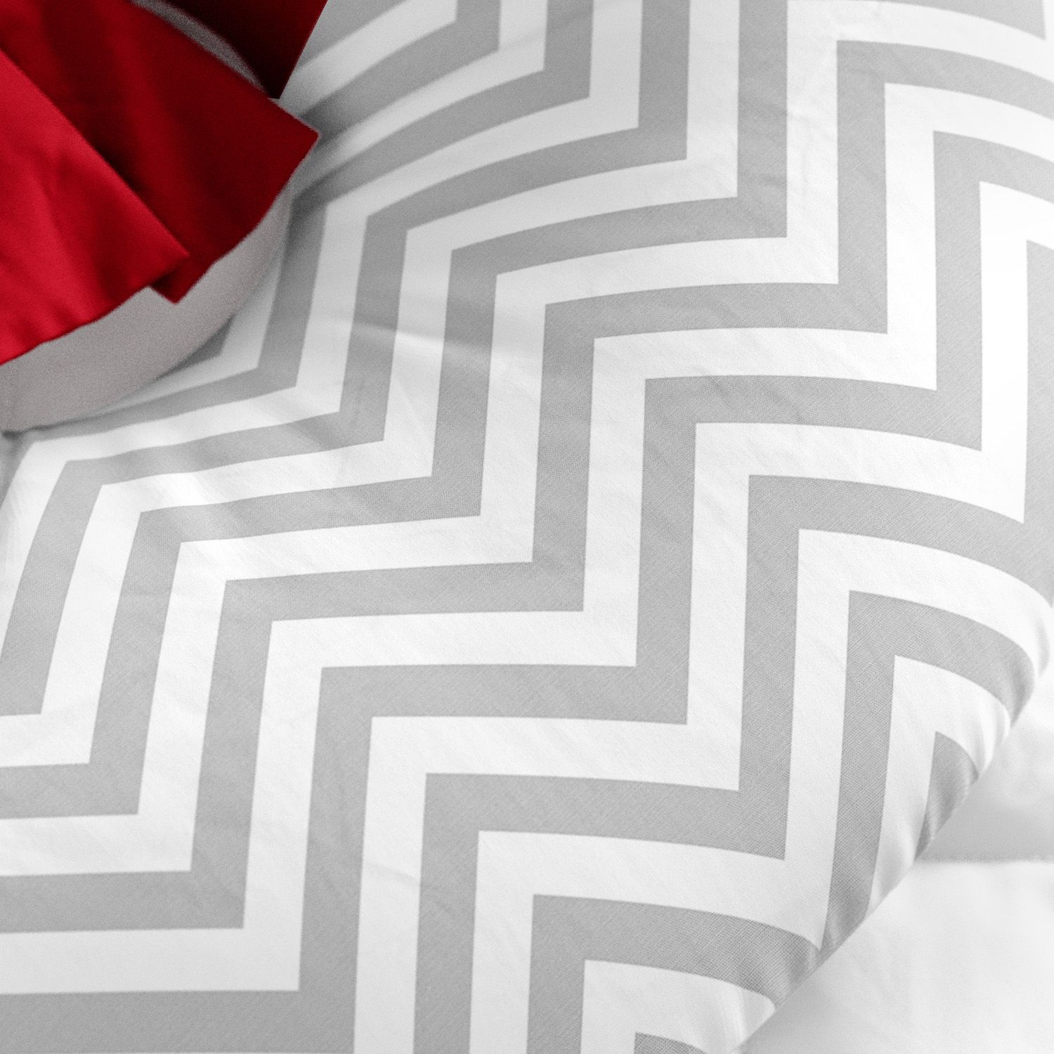 Almofada Amamentação Vermelho Chevron com Laço