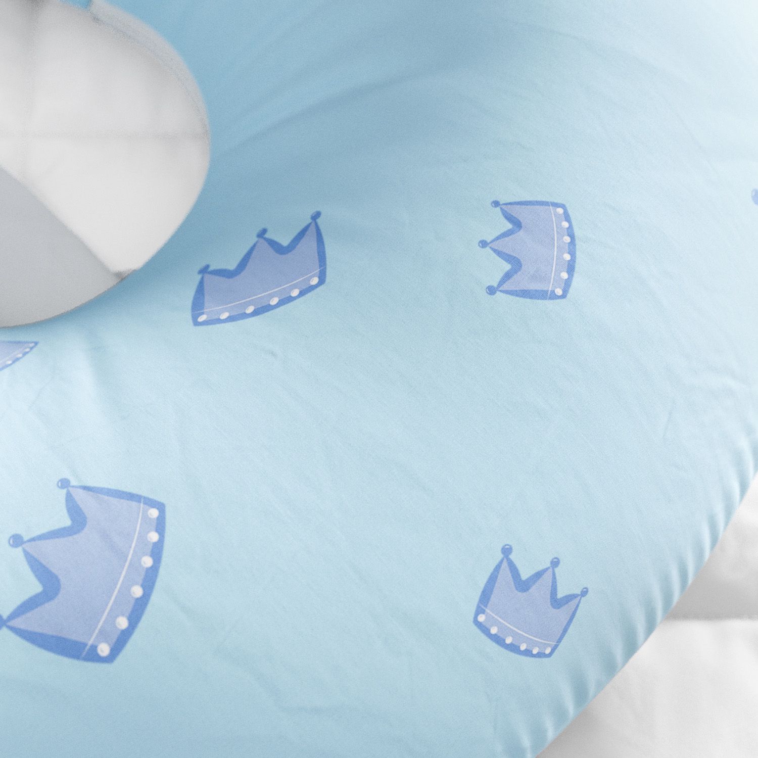 Almofada Amamentação Menino Príncipe Azul Frente e Verso com Laço