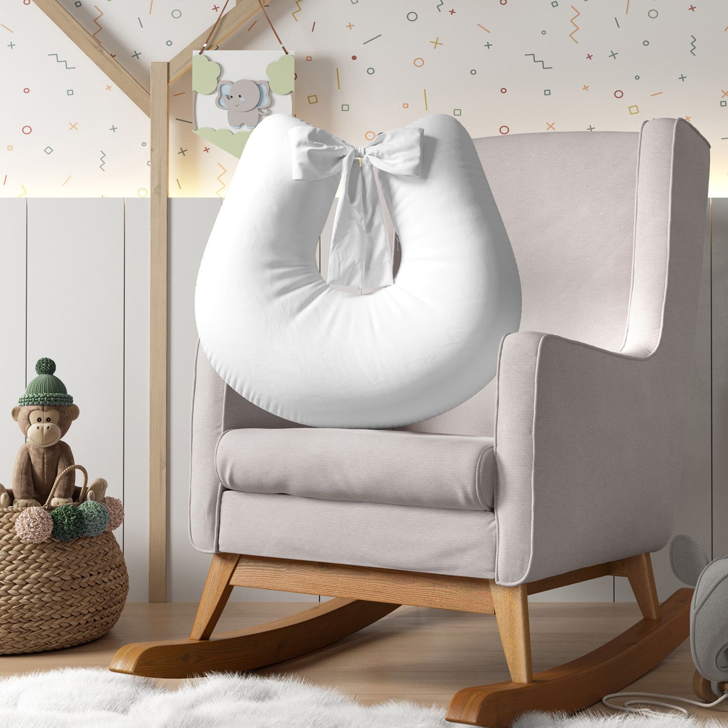 Almofada Amamentação com Laço Amarelo