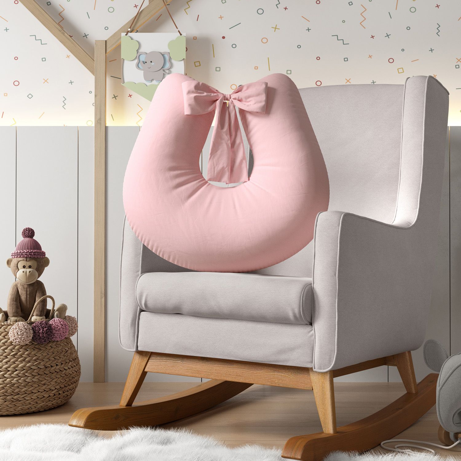 Almofada Amamentação com Laço Amarelo