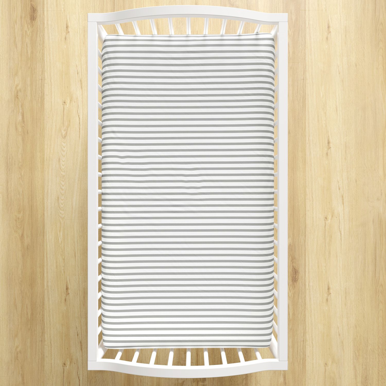 Lençol Berço com Elástico Listra Cinza