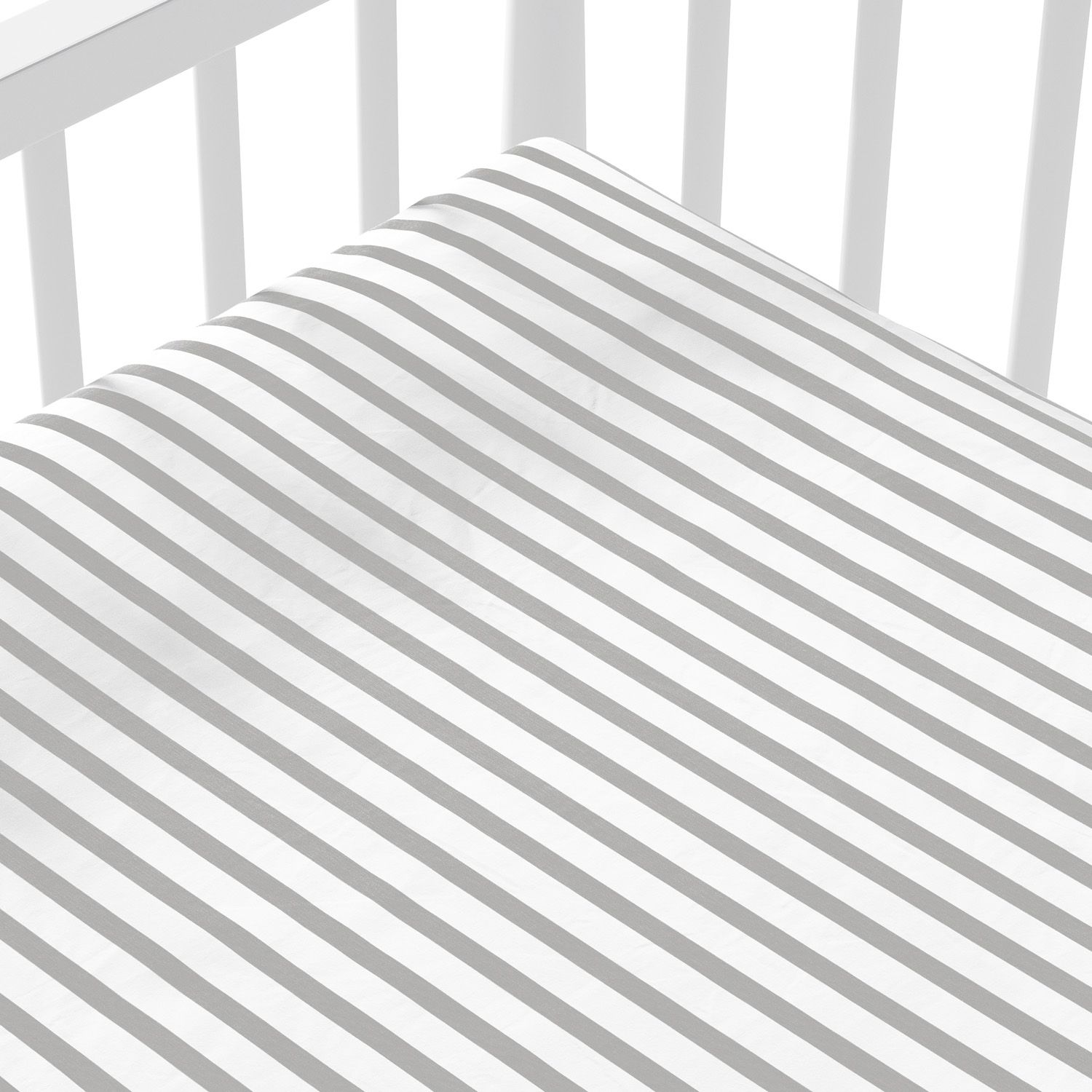 Lençol Berço com Elástico Listra Cinza