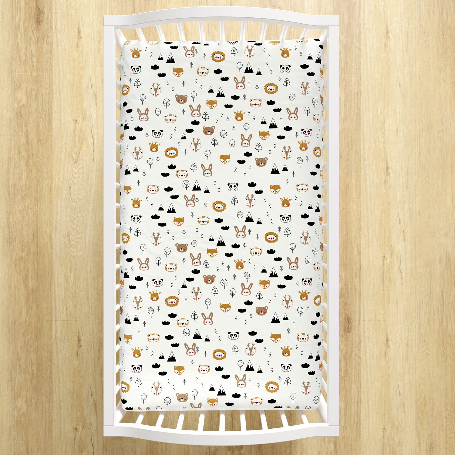 Lençol Berço com Elástico Safári Escandinavo