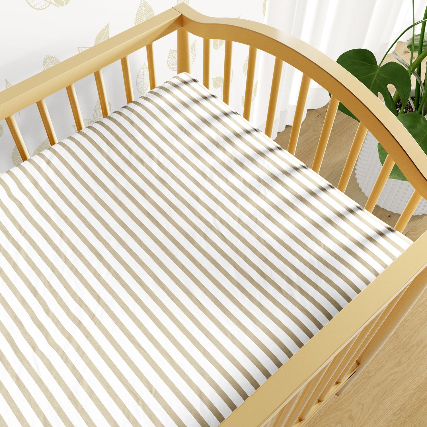 Lençol Berço com Elástico Listra Cinza