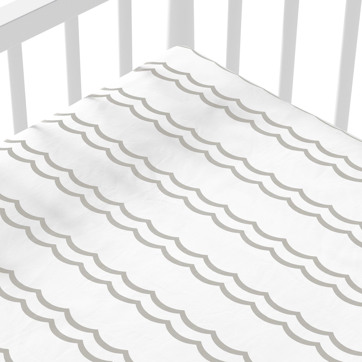 Lençol Berço com Elástico Ondinha Cinza