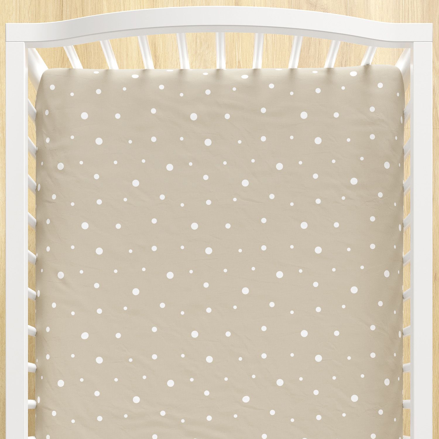 Lençol Berço com Elástico Poá Vintage Bege