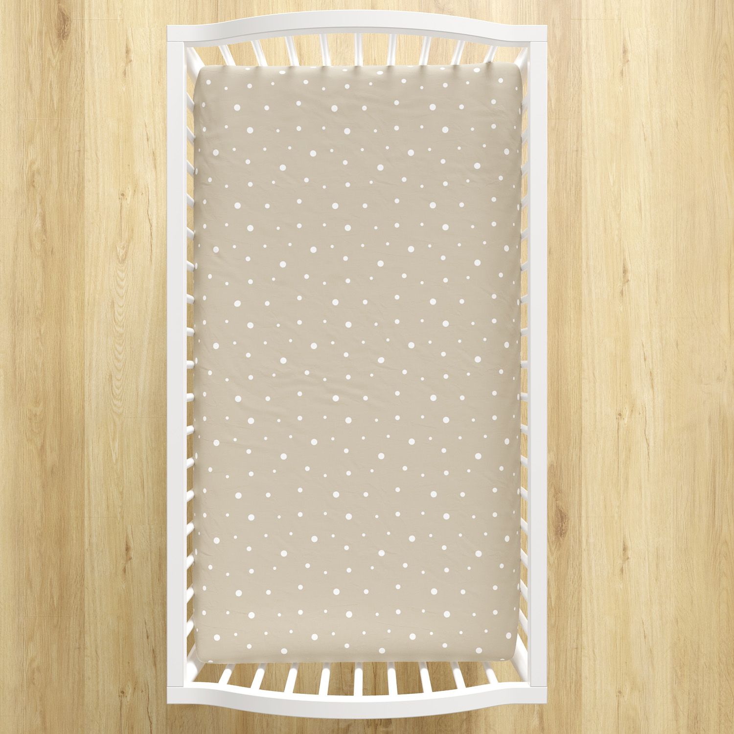 Lençol Berço com Elástico Poá Vintage Bege