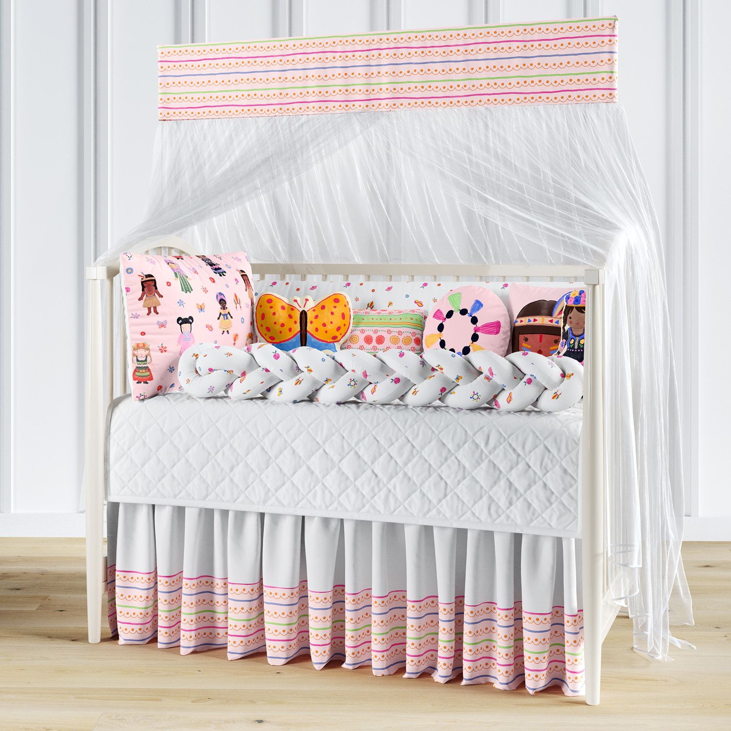 Kit Berço Trança Meninas do Mundo