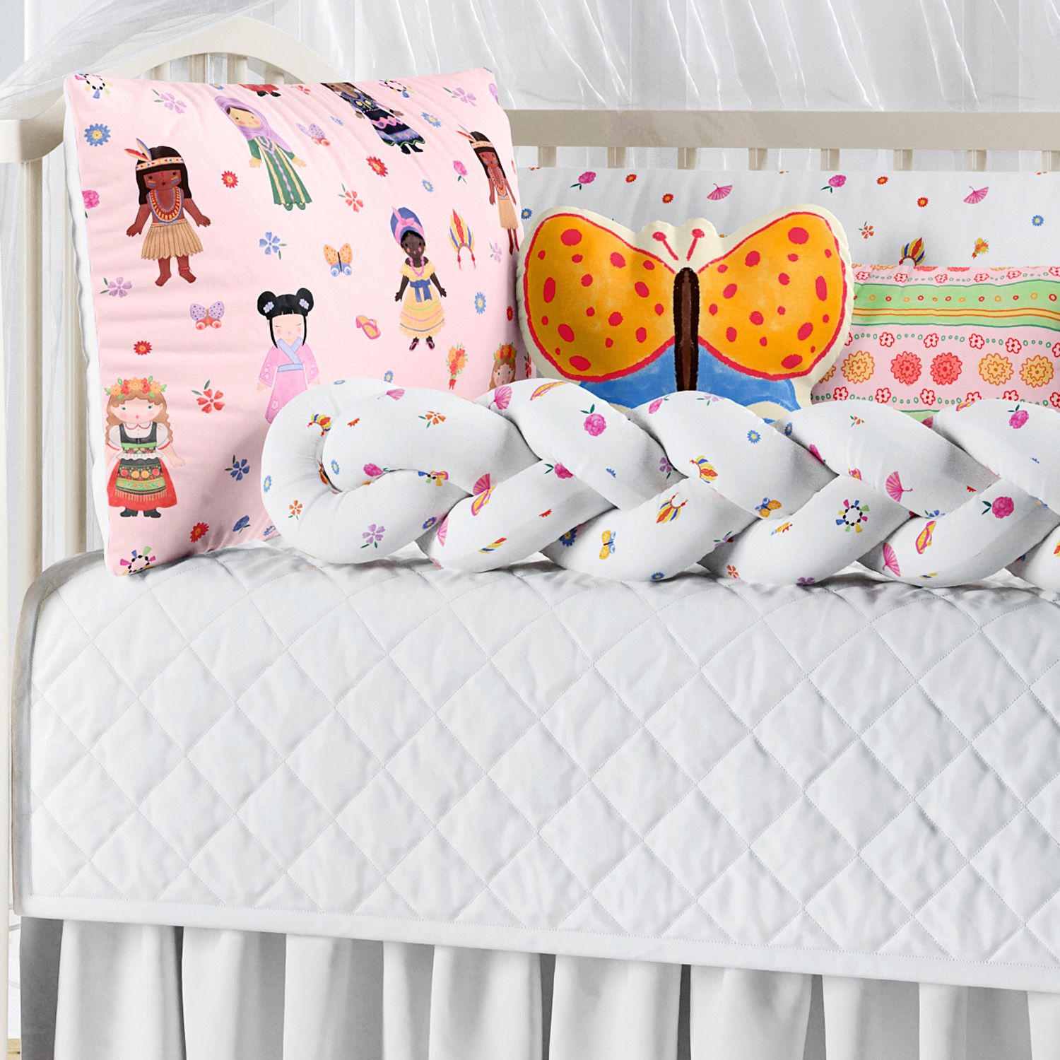 Kit Berço Trança Meninas do Mundo