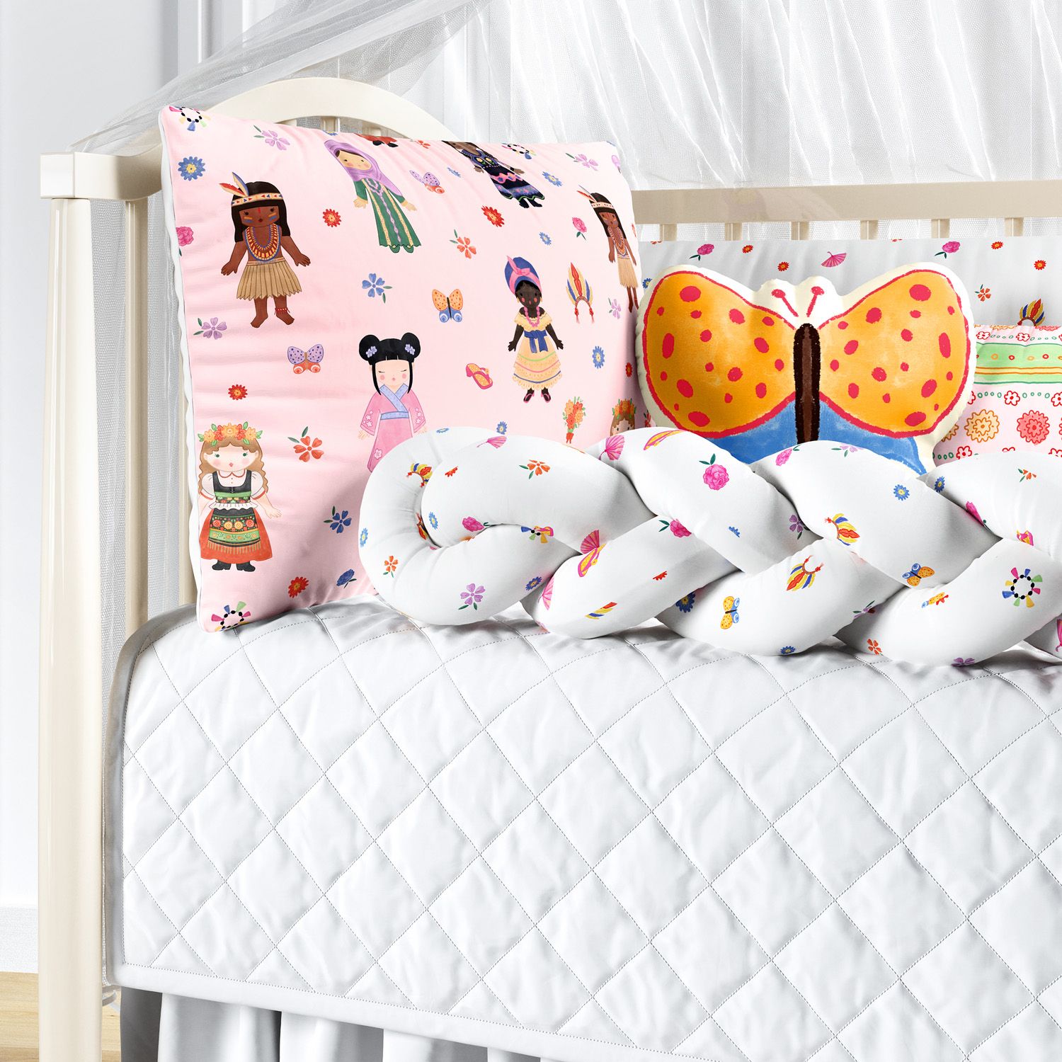 Kit Berço Trança Meninas do Mundo