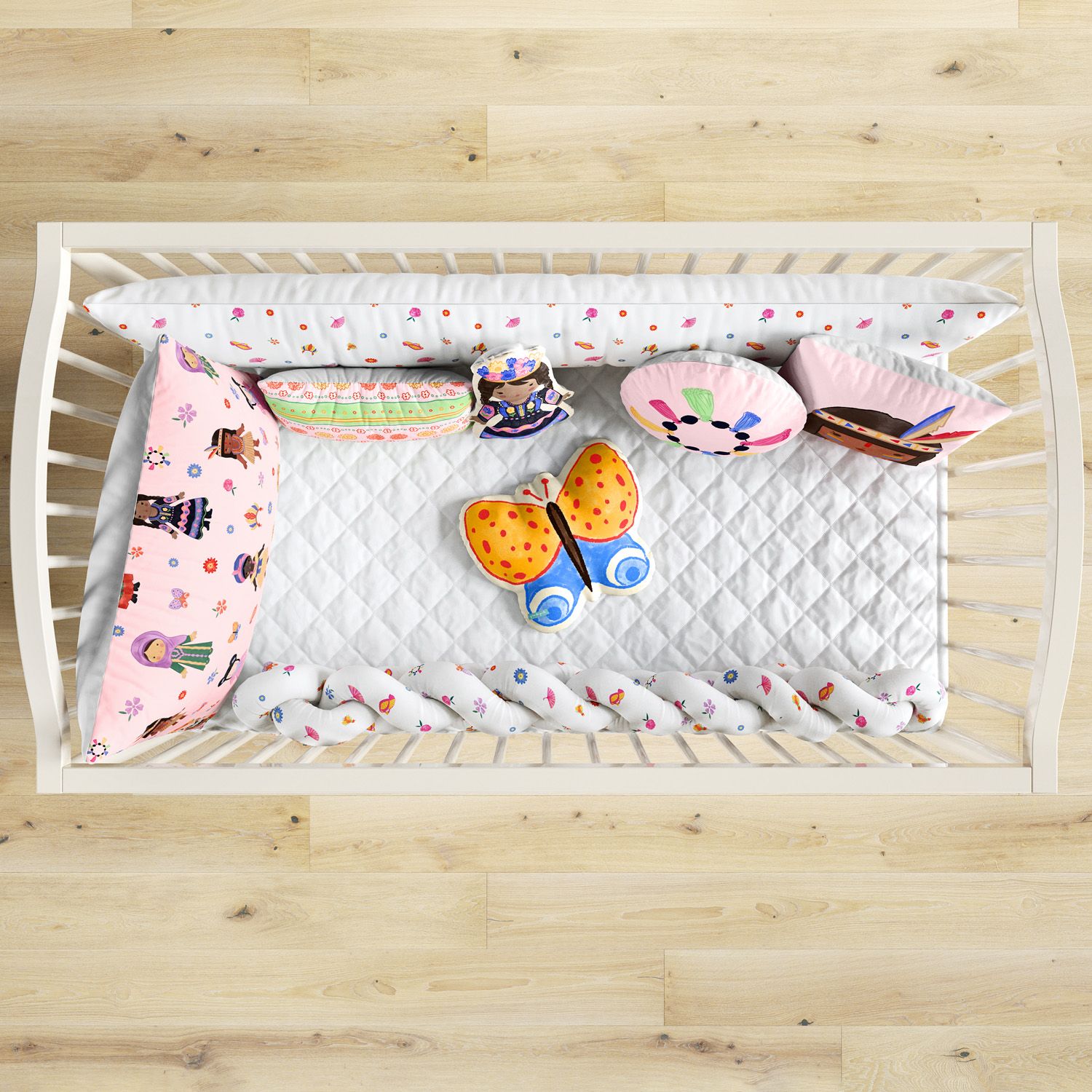 Kit Berço Trança Meninas do Mundo