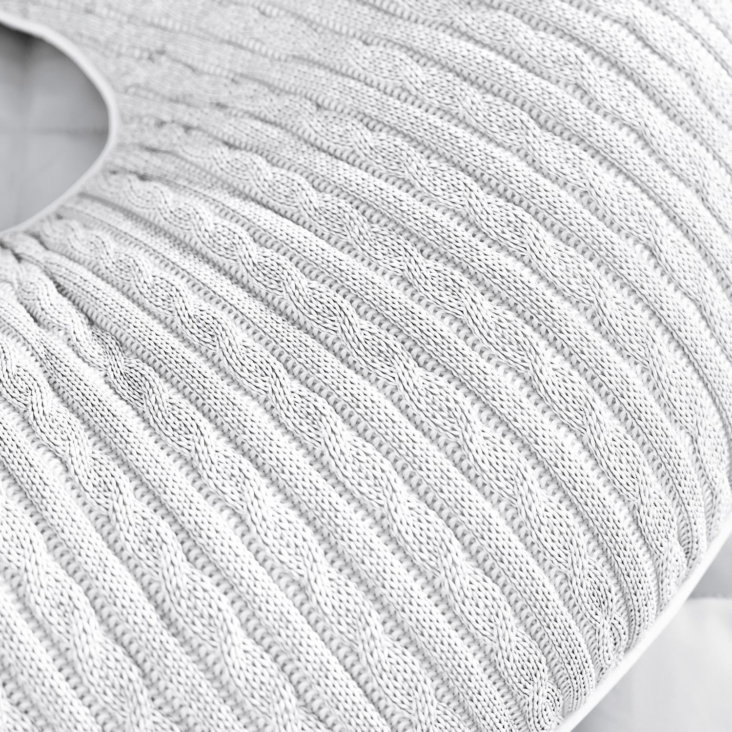 Almofada Amamentação Tricot Trança Branco