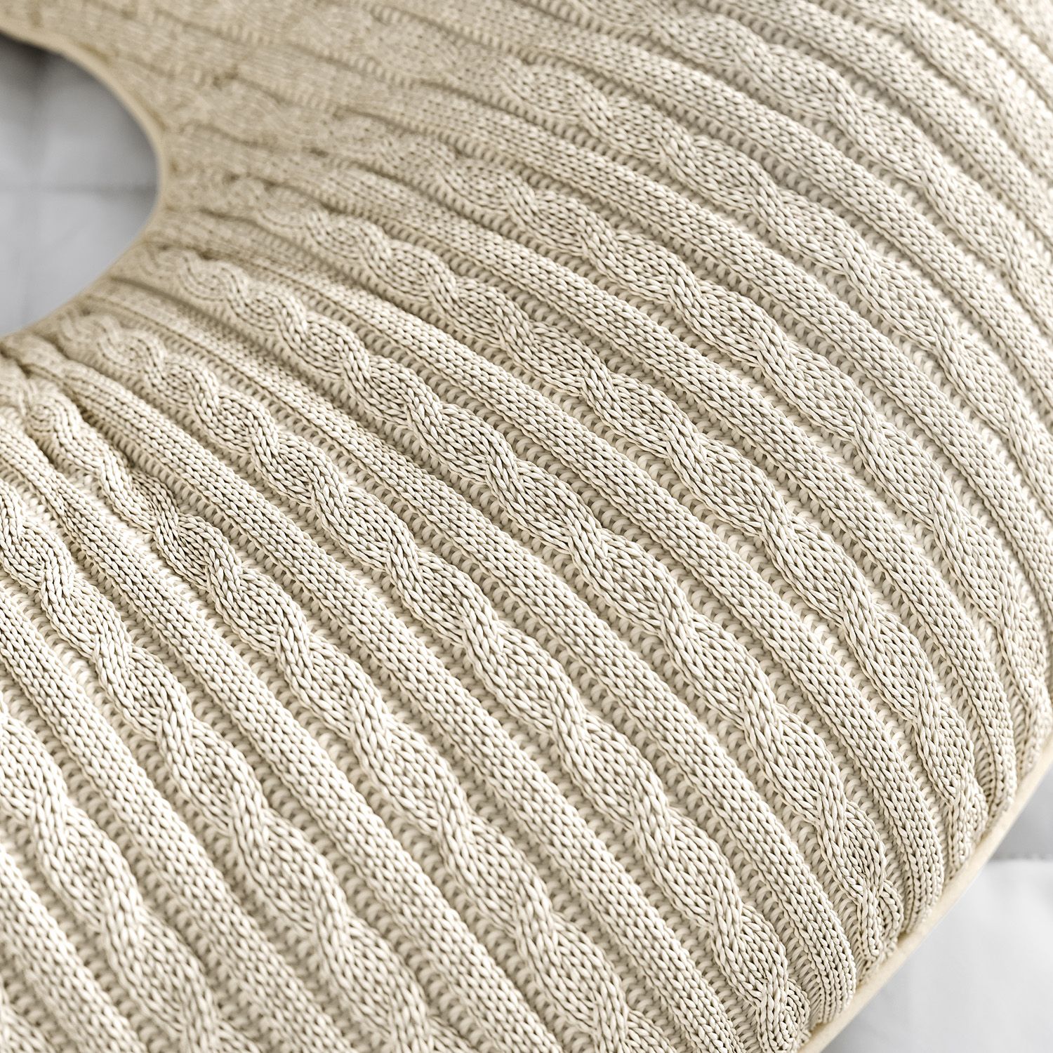 Almofada Amamentação Tricot Trança Branco