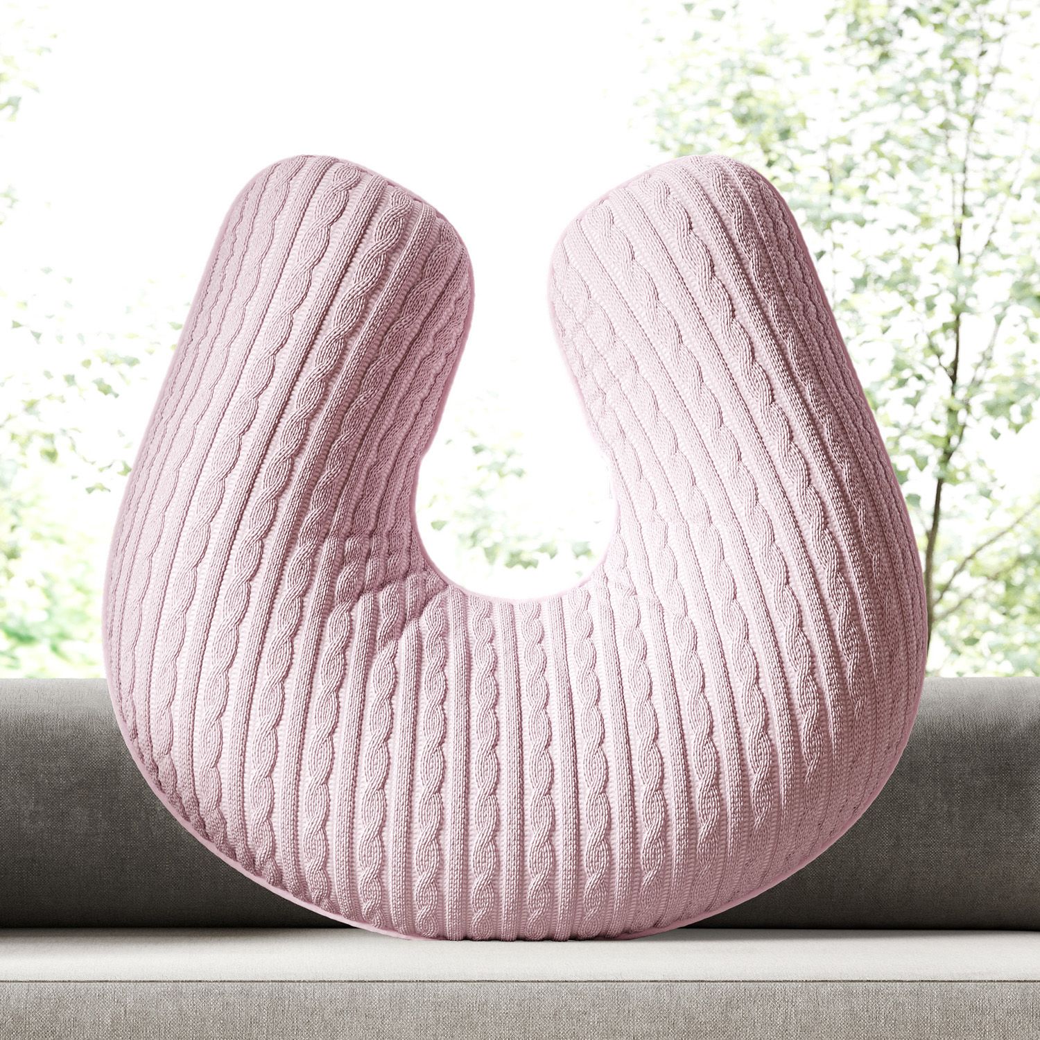 Almofada Amamentação Tricot Trança Branco