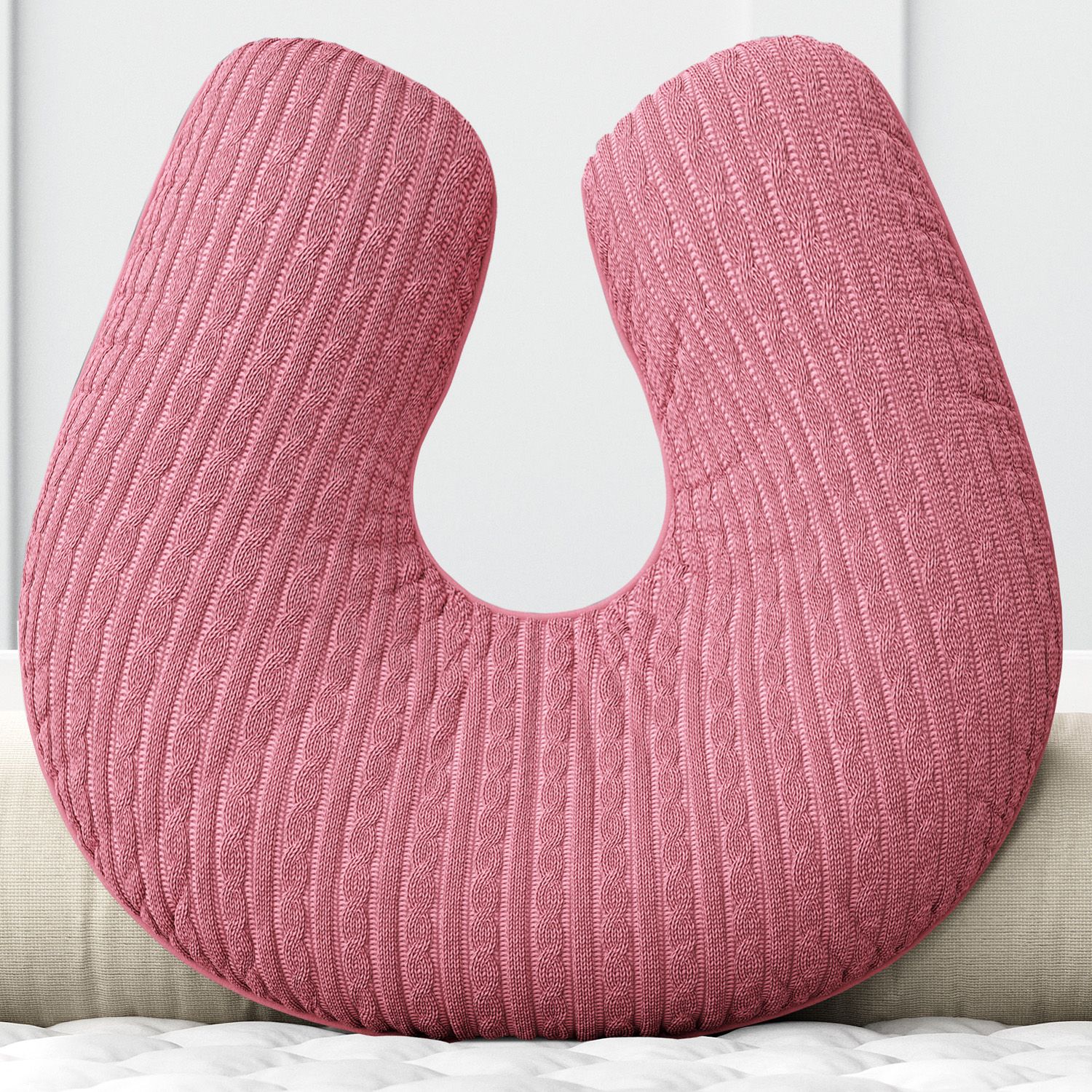 Almofada Amamentação Tricot Trança Branco