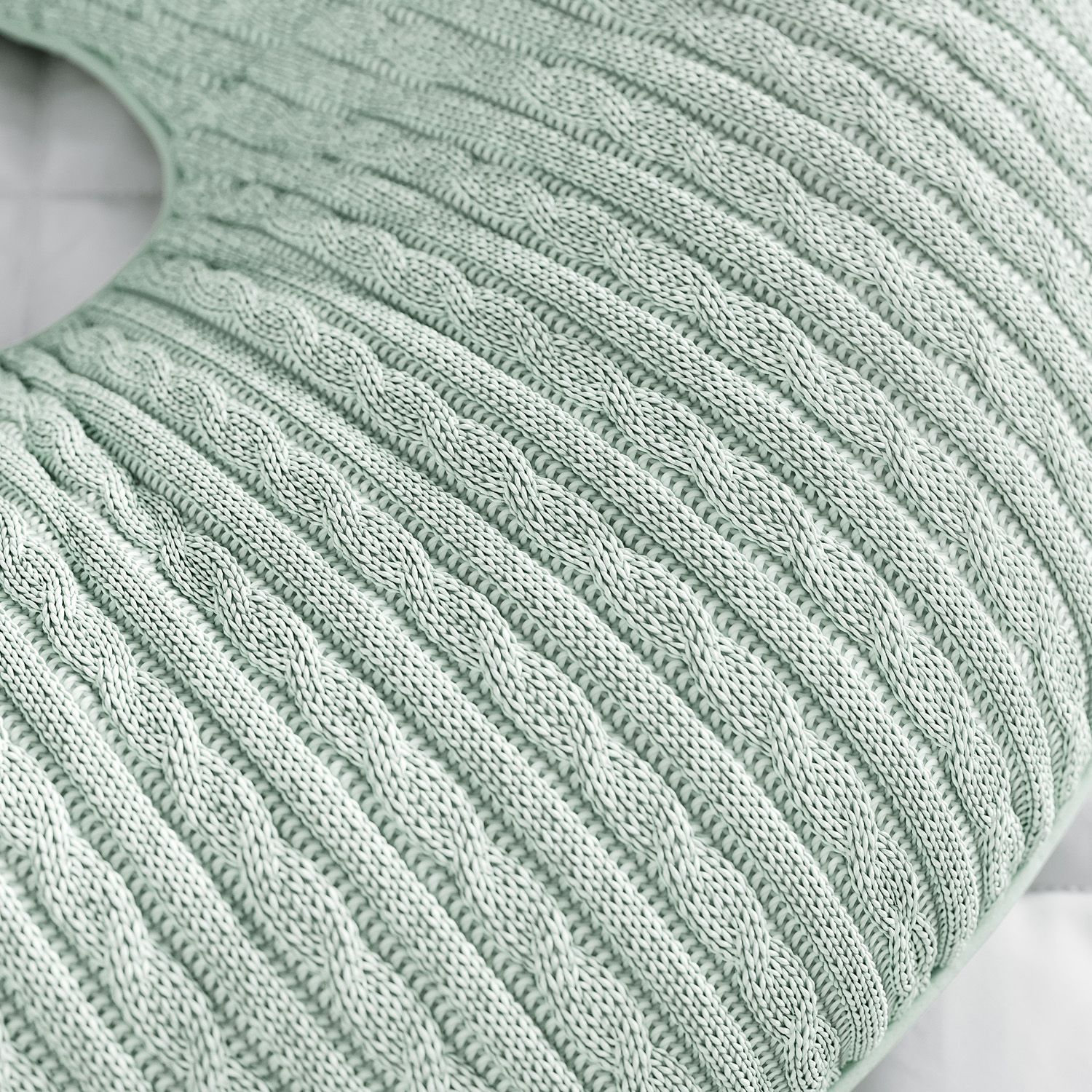 Almofada Amamentação Tricot Trança Branco