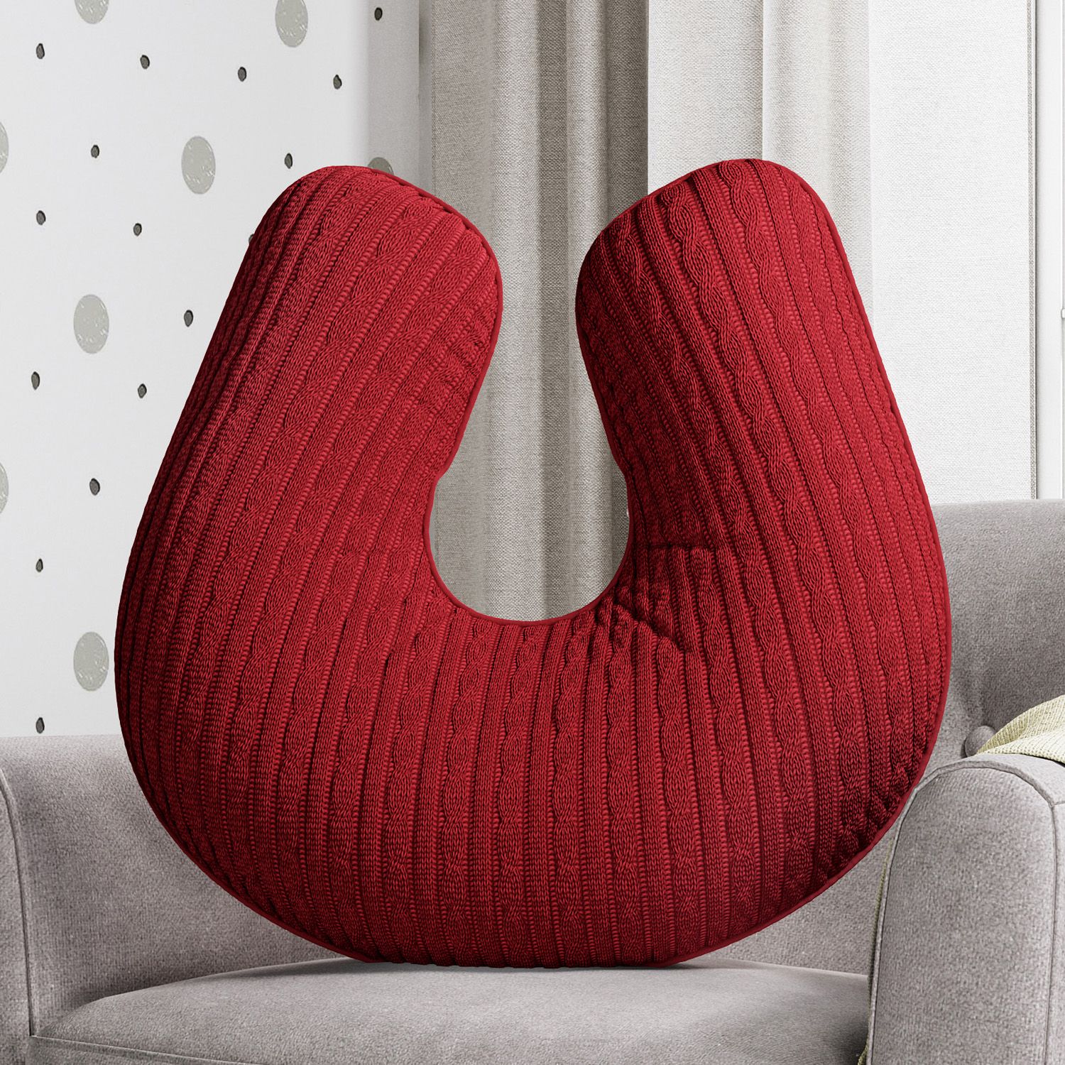 Almofada Amamentação Tricot Trança Branco