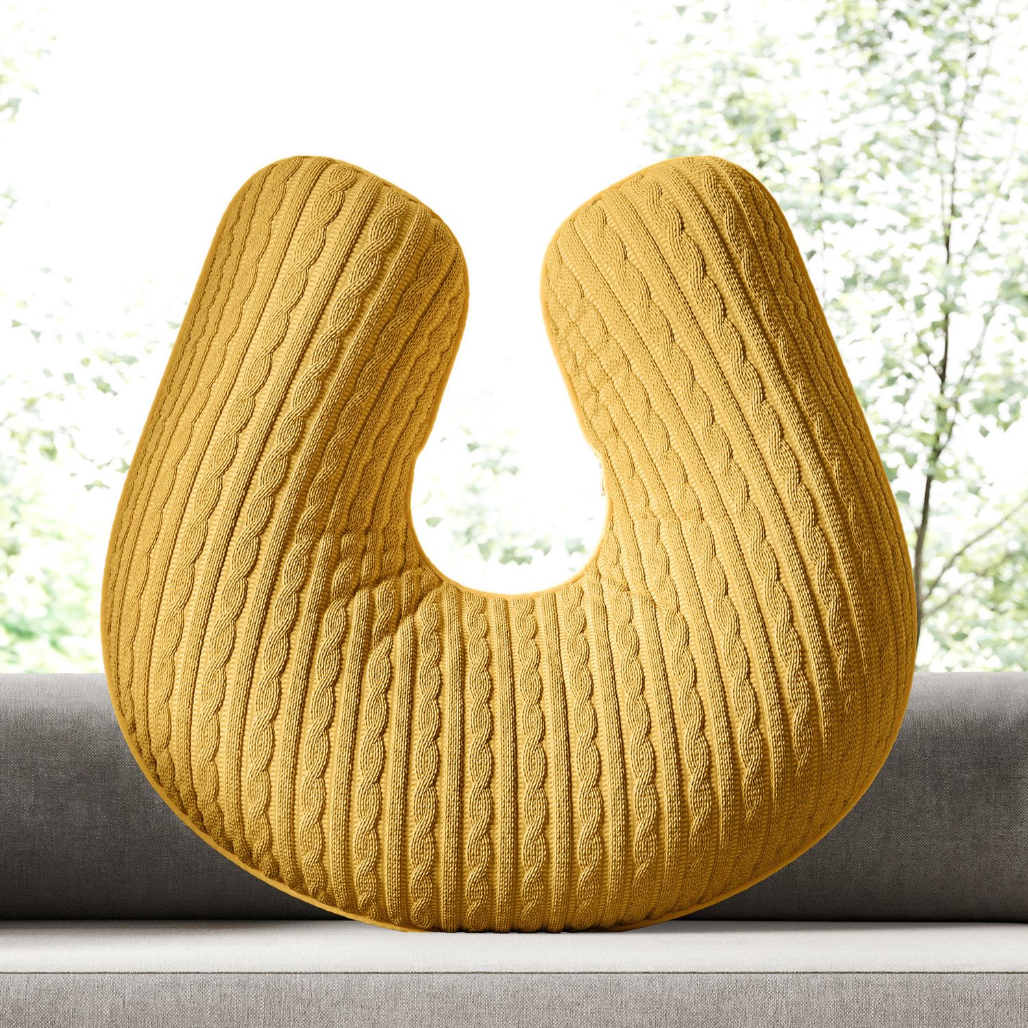 Almofada Amamentação Tricot Trança Branco