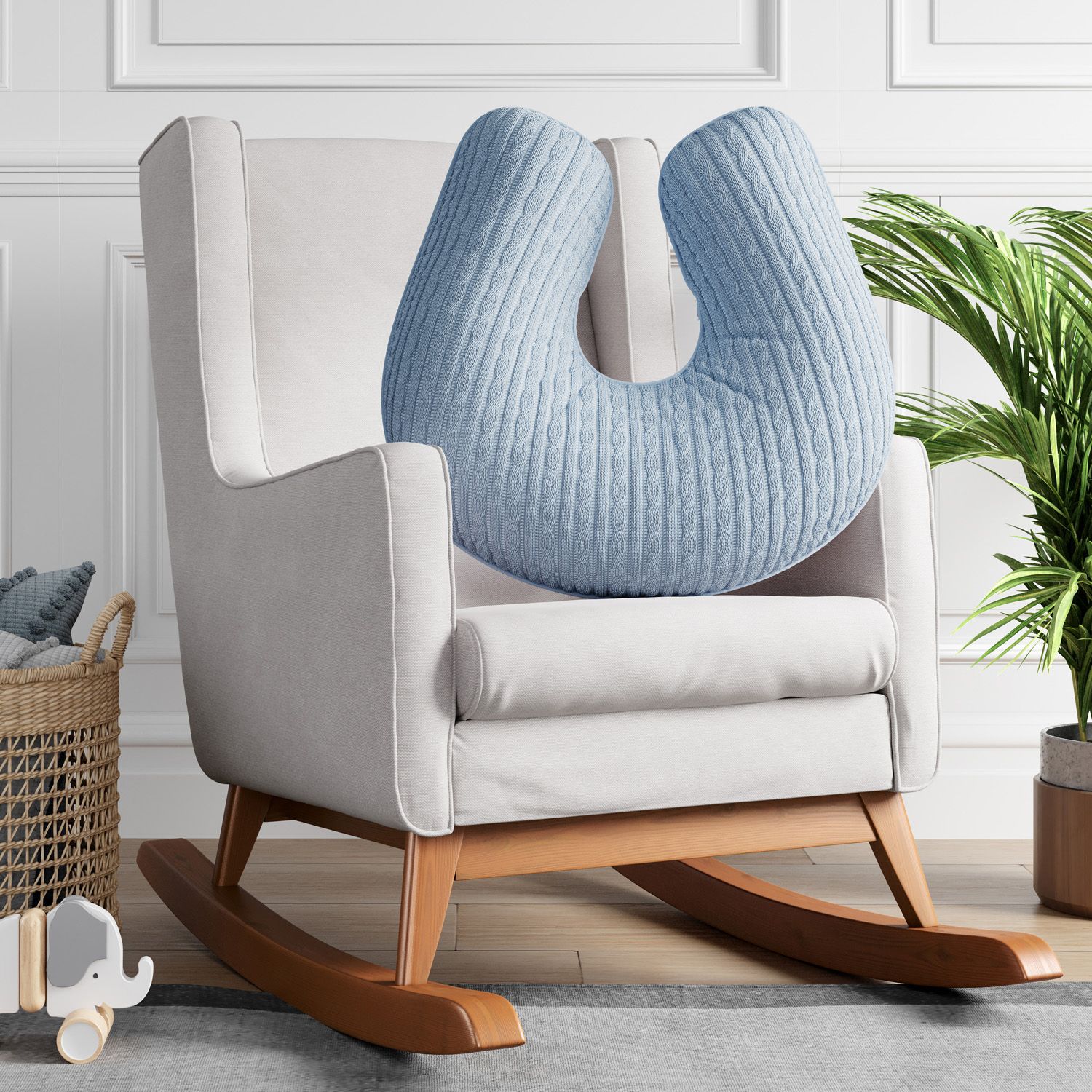 Almofada Amamentação Tricot Trança Branco