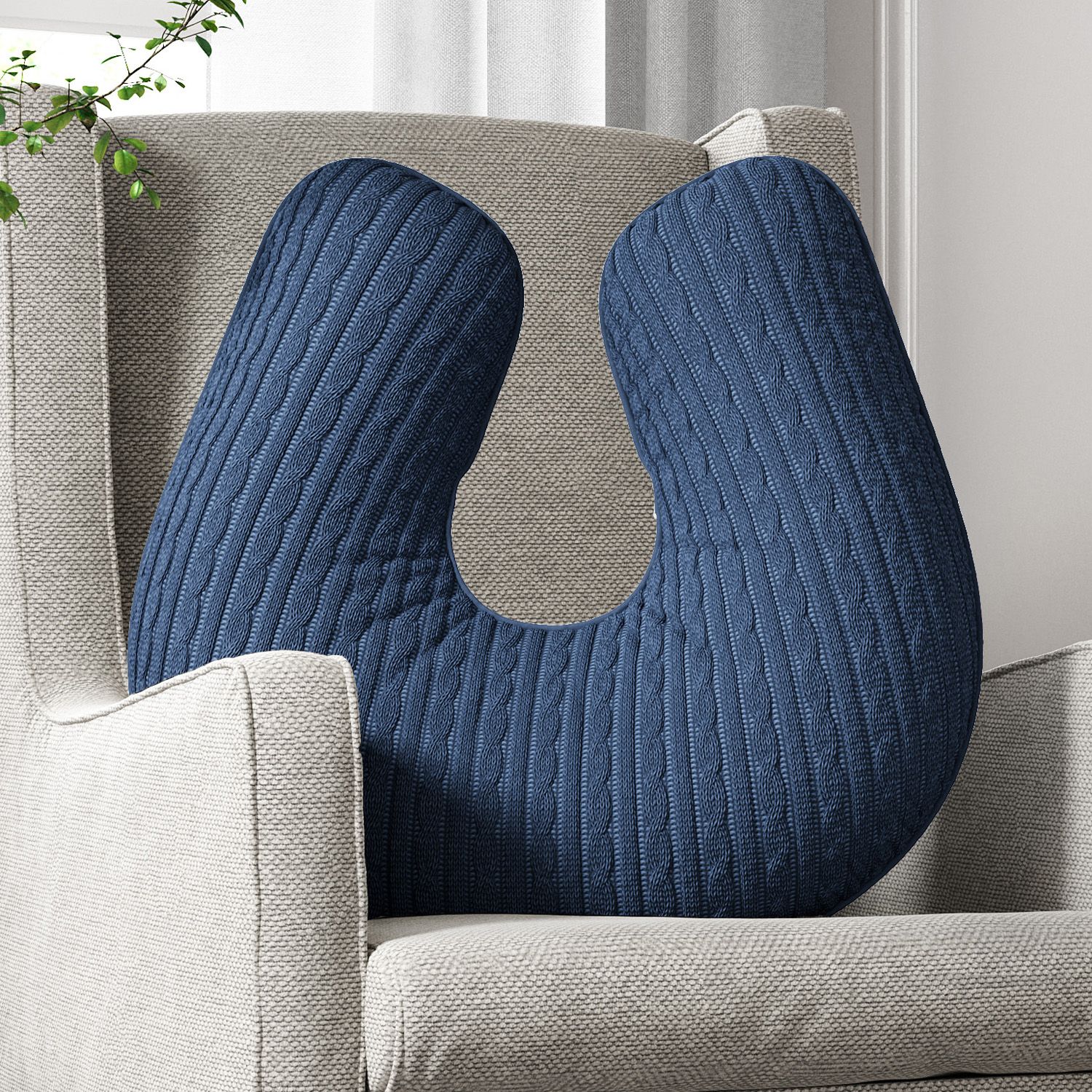 Almofada Amamentação Tricot Trança Branco