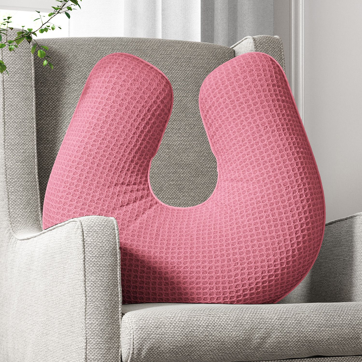 Almofada Amamentação Tricot Colmeia Branco