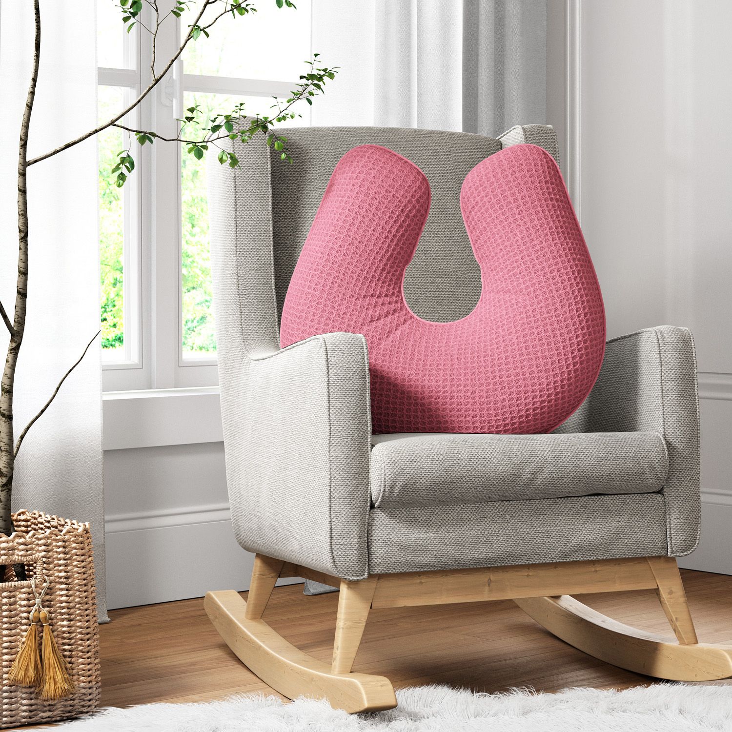 Almofada Amamentação Tricot Colmeia Branco