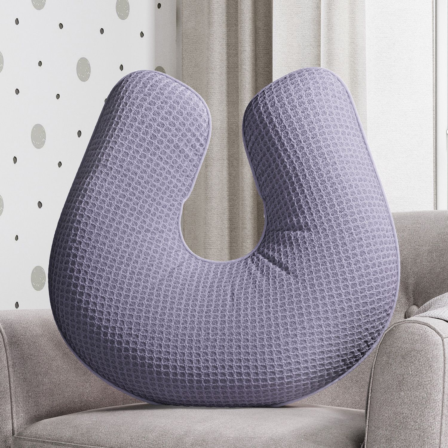 Almofada Amamentação Tricot Colmeia Branco