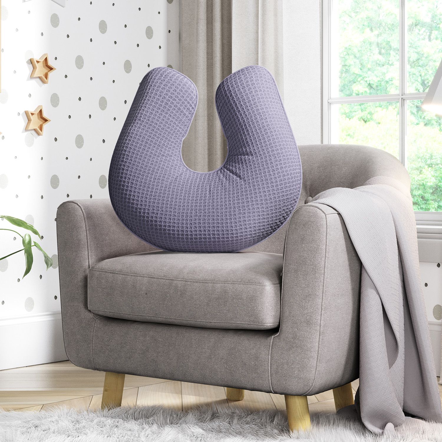 Almofada Amamentação Tricot Colmeia Branco