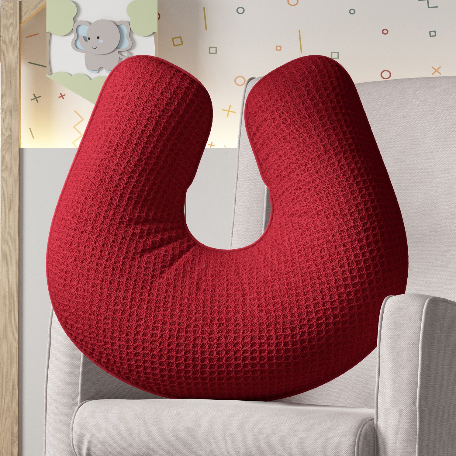 Almofada Amamentação Tricot Colmeia Branco