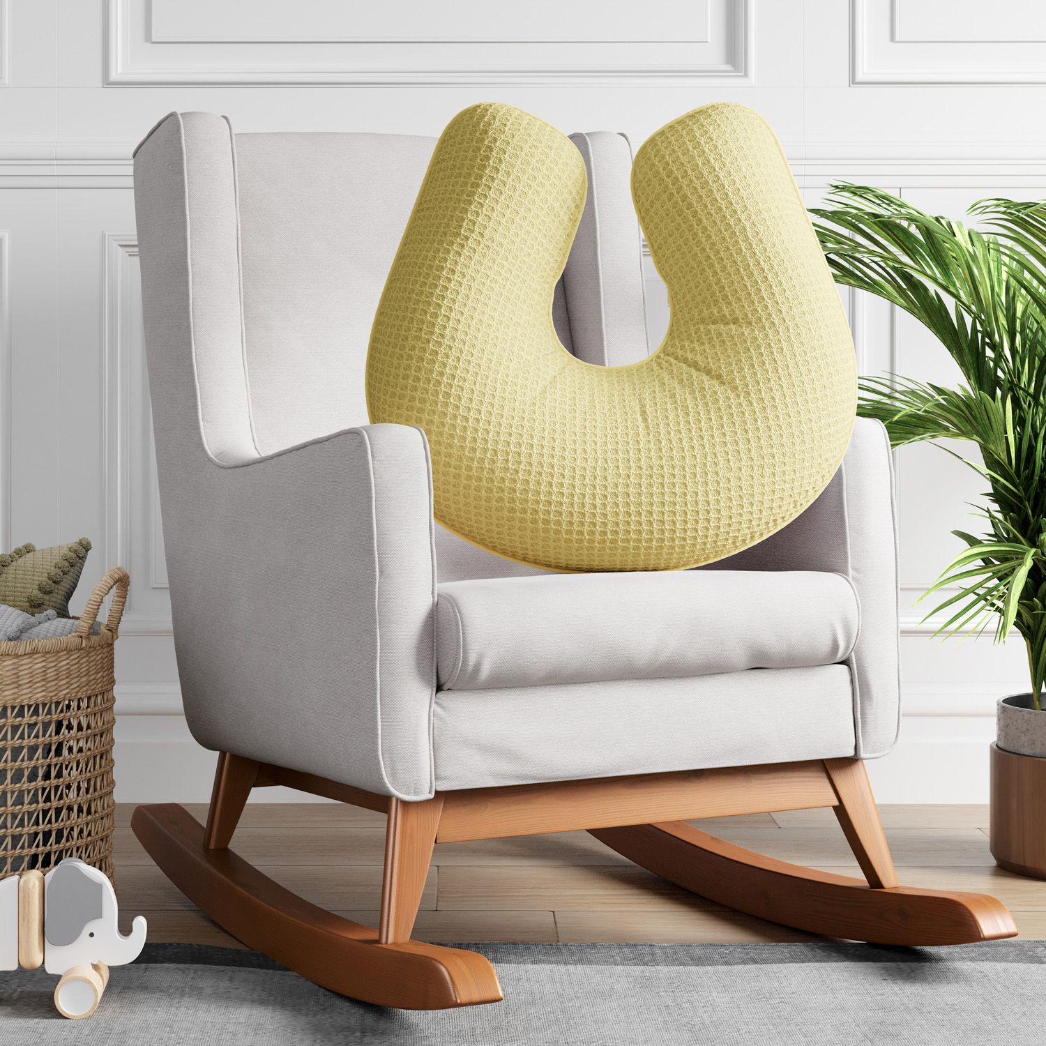 Almofada Amamentação Tricot Colmeia Branco