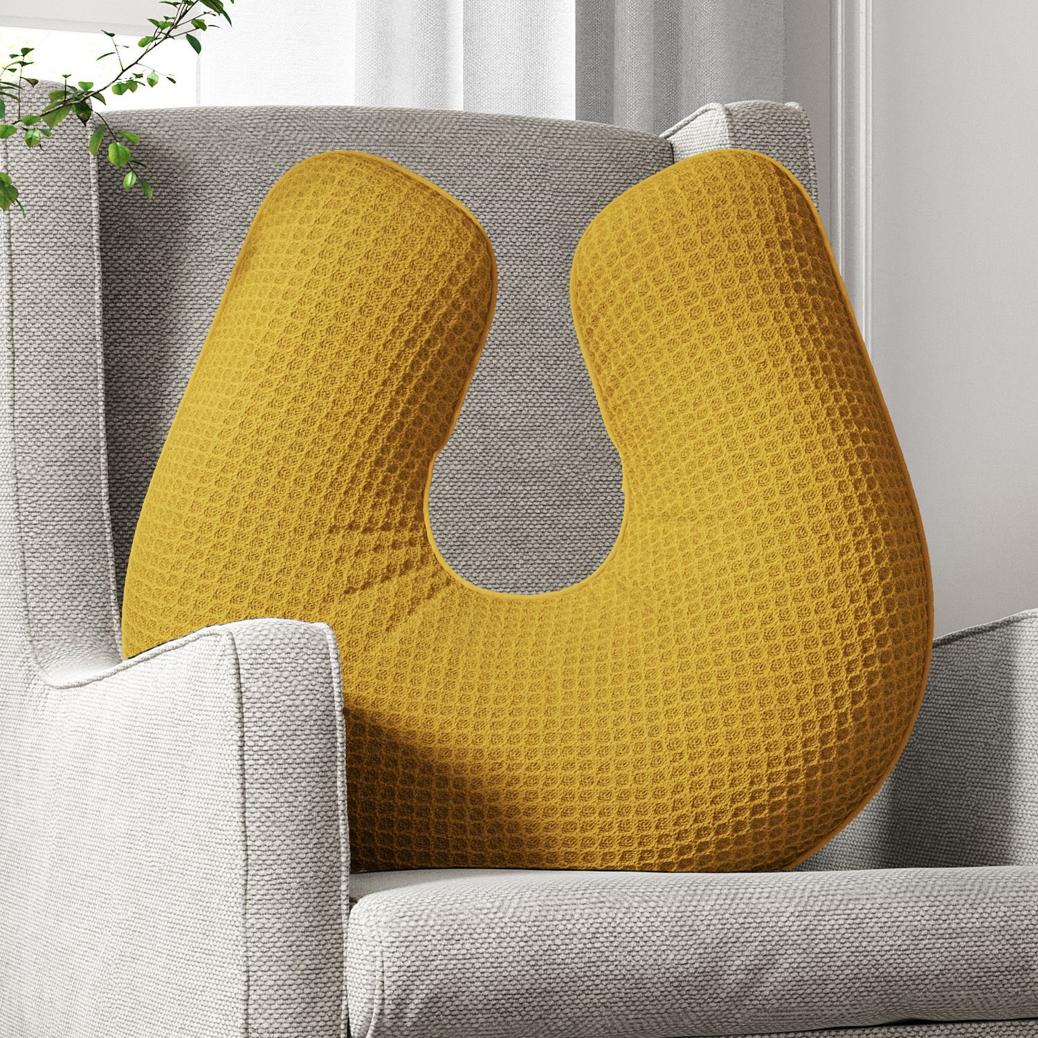 Almofada Amamentação Tricot Colmeia Branco