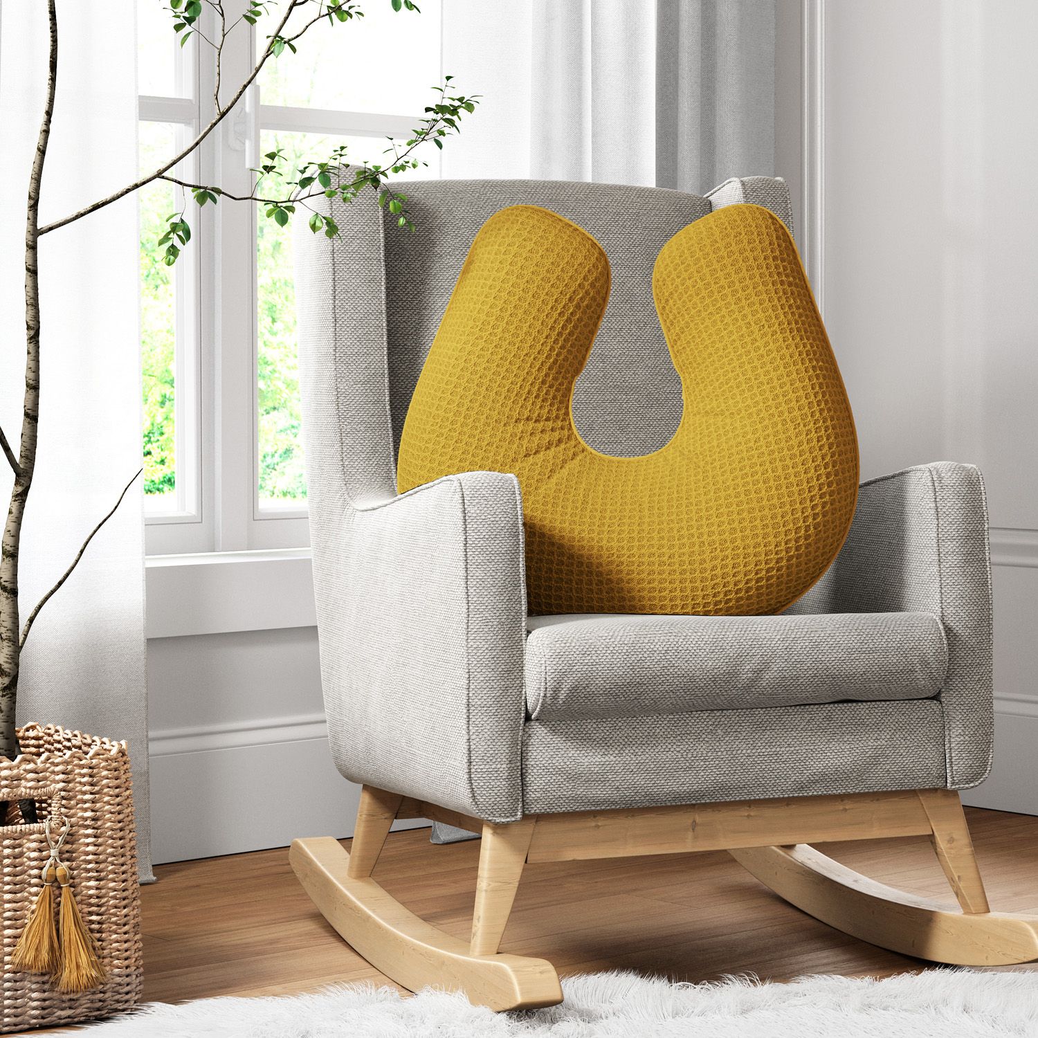 Almofada Amamentação Tricot Colmeia Branco