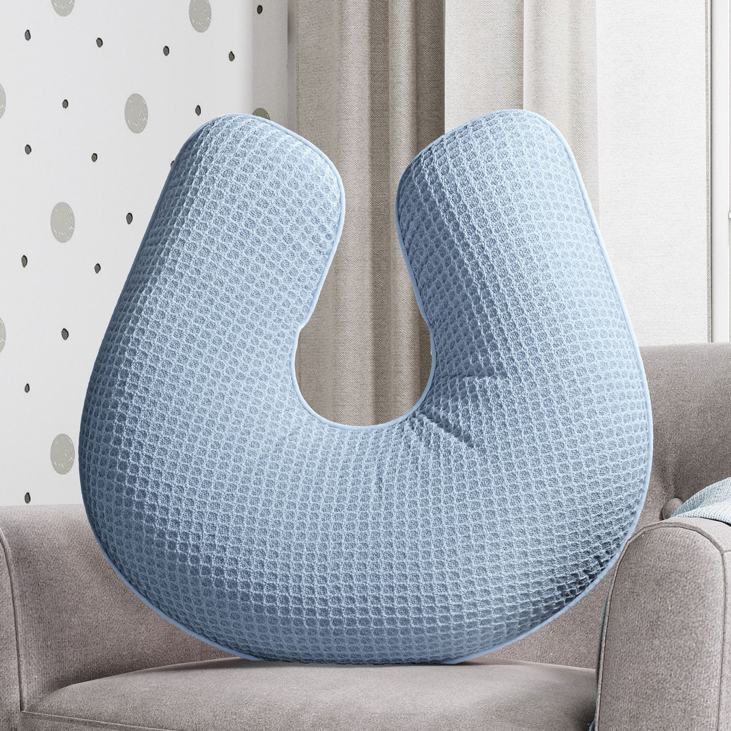 Almofada Amamentação Tricot Colmeia Branco