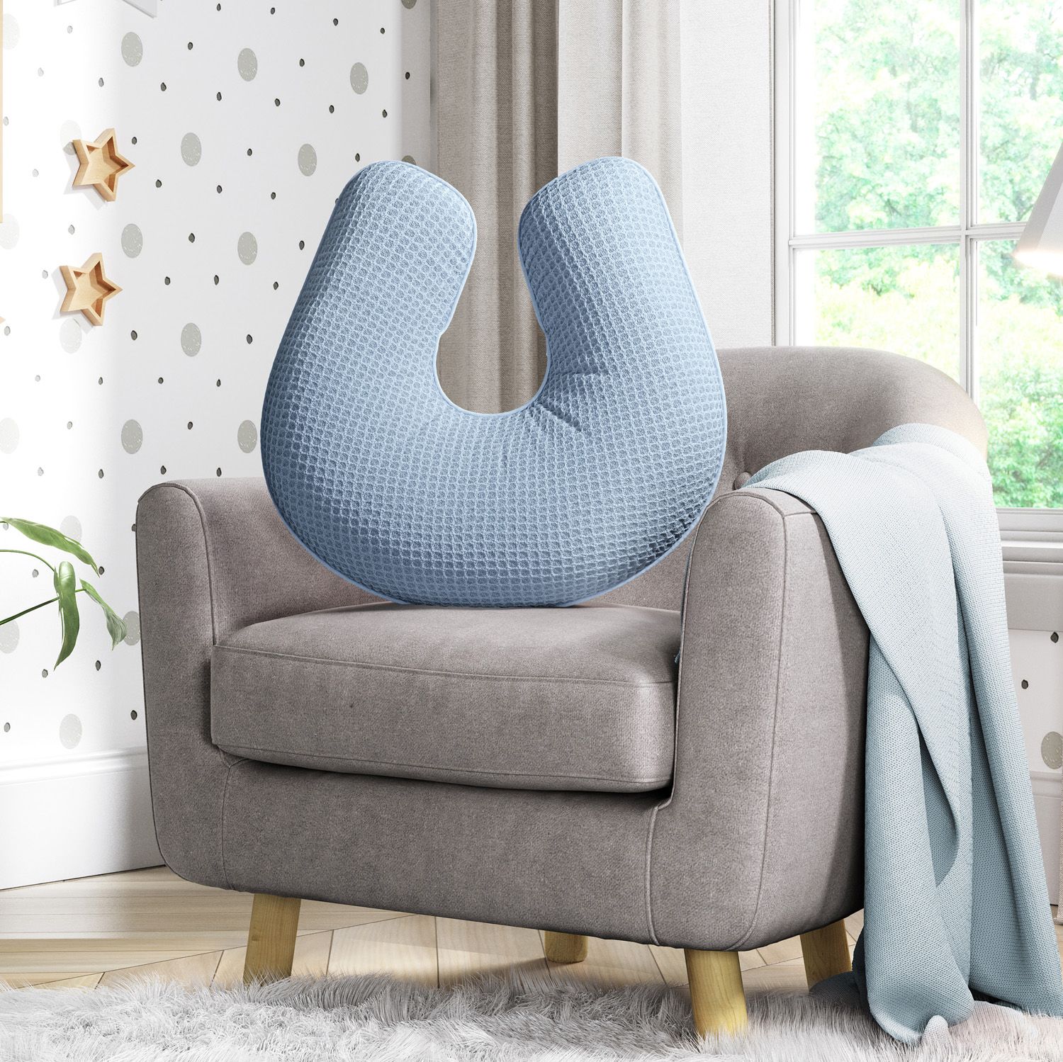 Almofada Amamentação Tricot Colmeia Branco