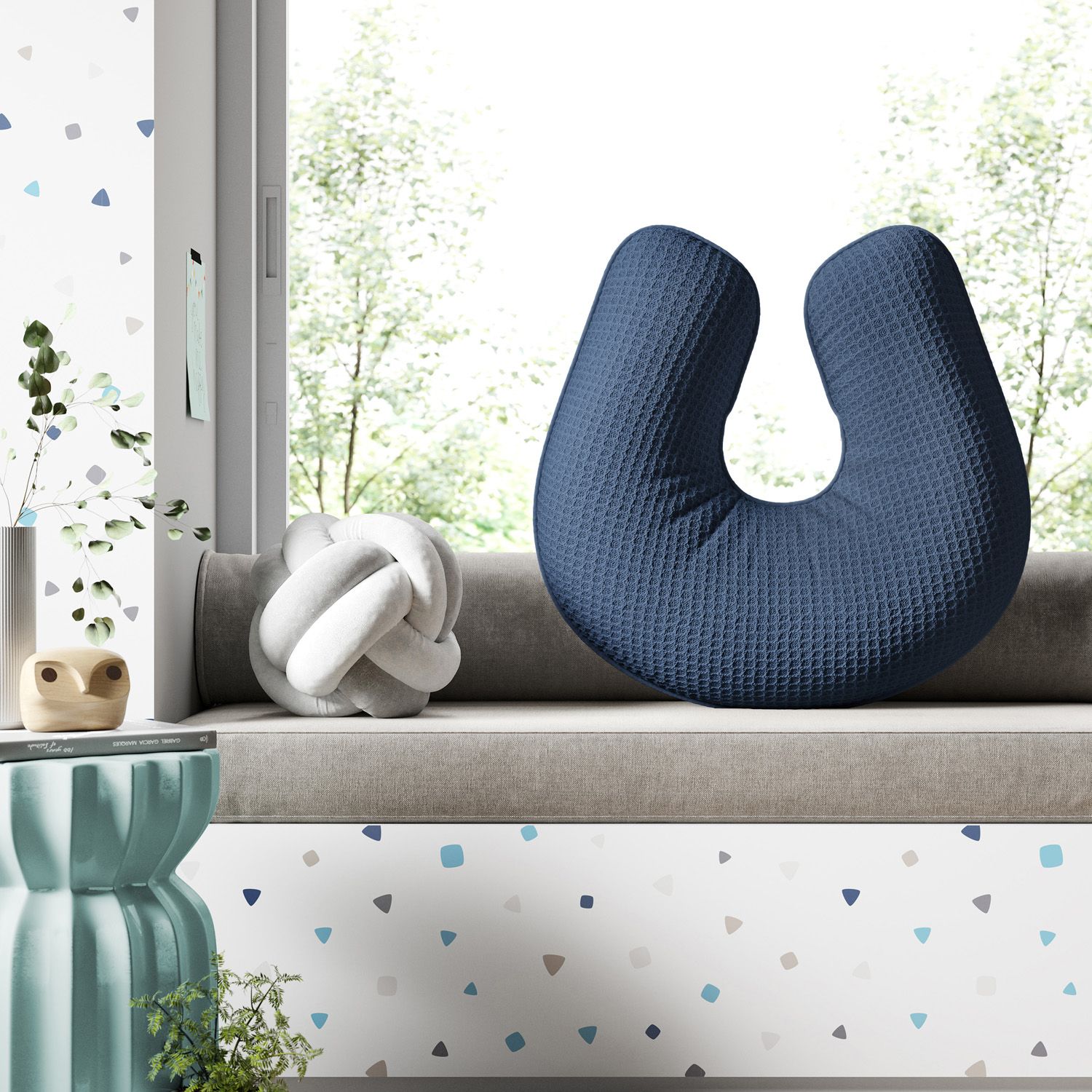 Almofada Amamentação Tricot Colmeia Branco