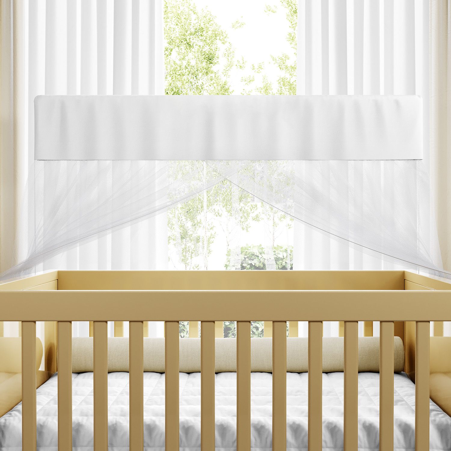 Kit Berço Arabesco Branco e Dourado