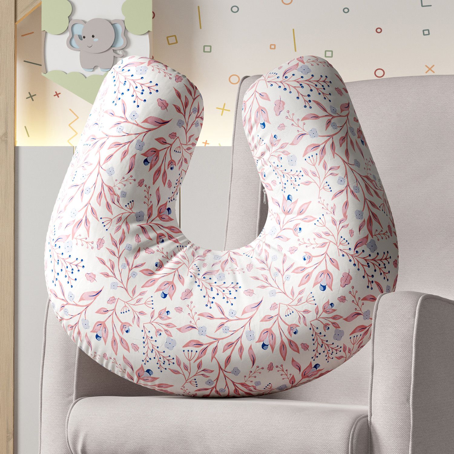 Almofada Amamentação Folhas do Bosque Verde