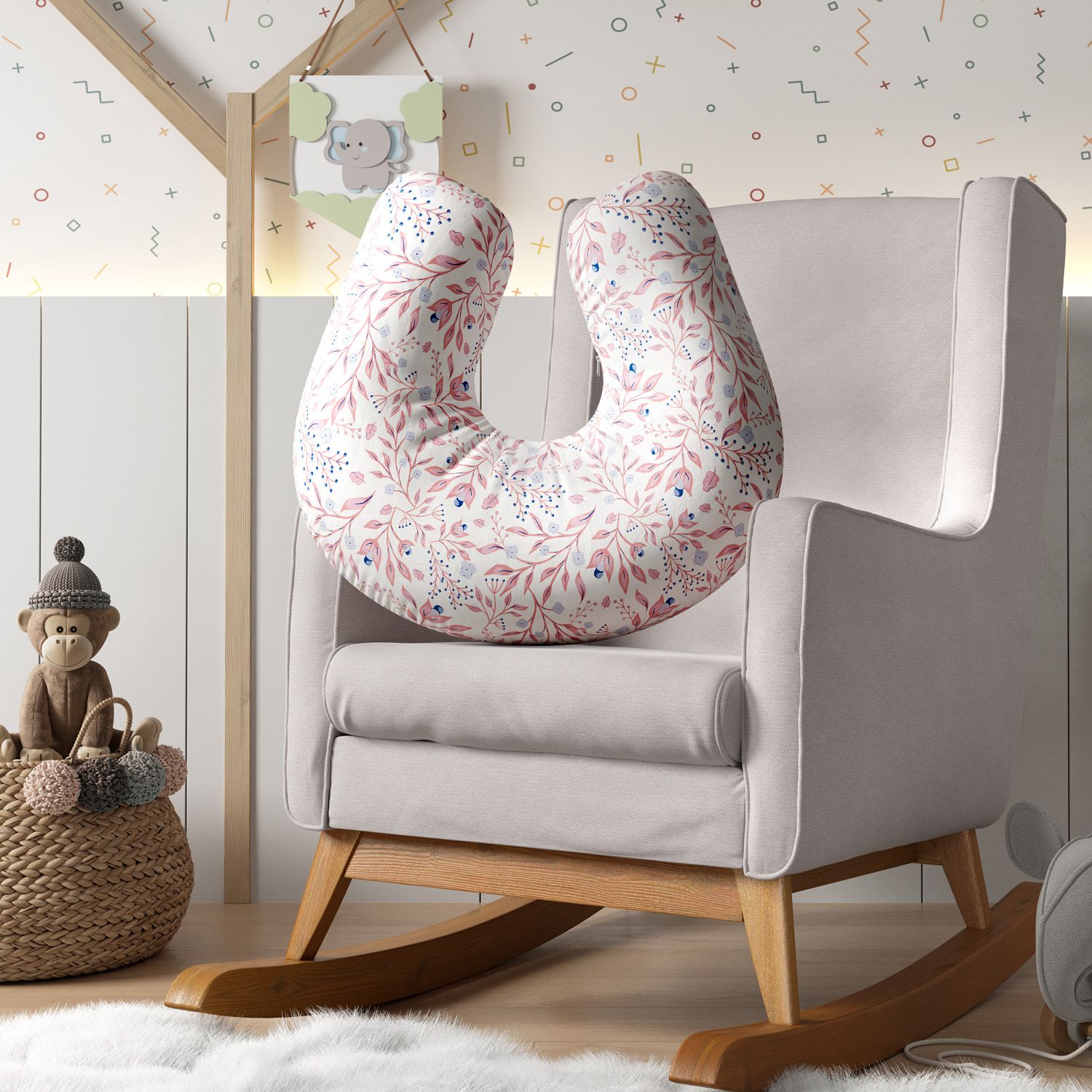 Almofada Amamentação Folhas do Bosque Verde