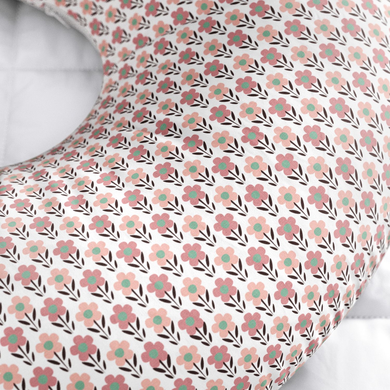 Almofada Amamentação Flores do Campo Rosa