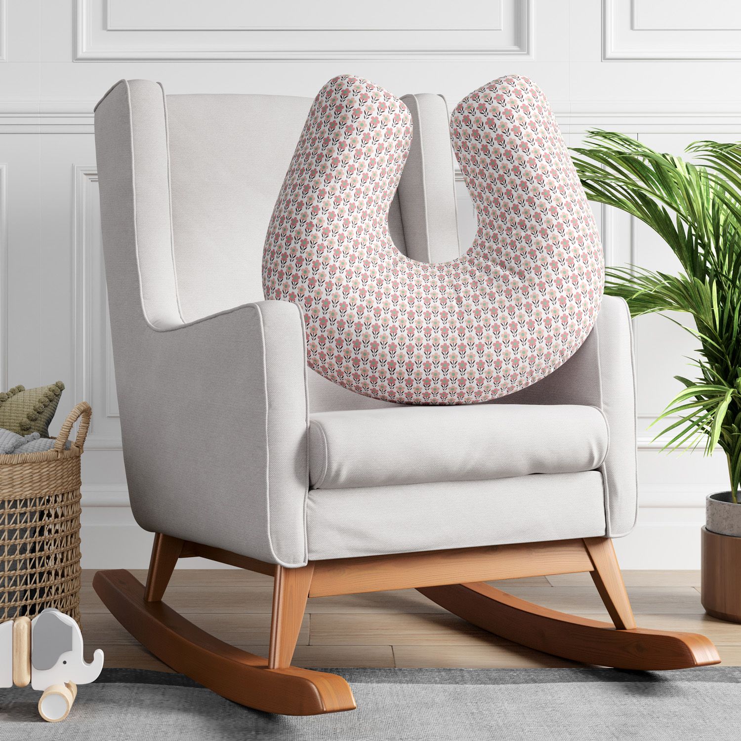 Almofada Amamentação Flores do Campo Rosa