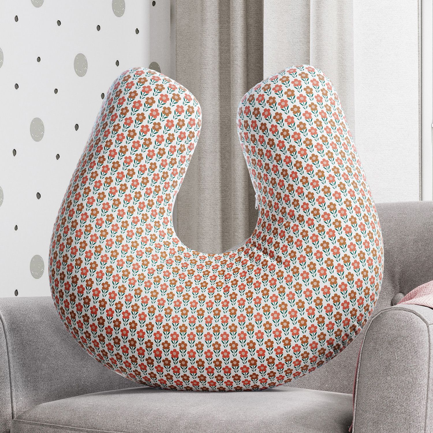 Almofada Amamentação Flores do Campo Rosa