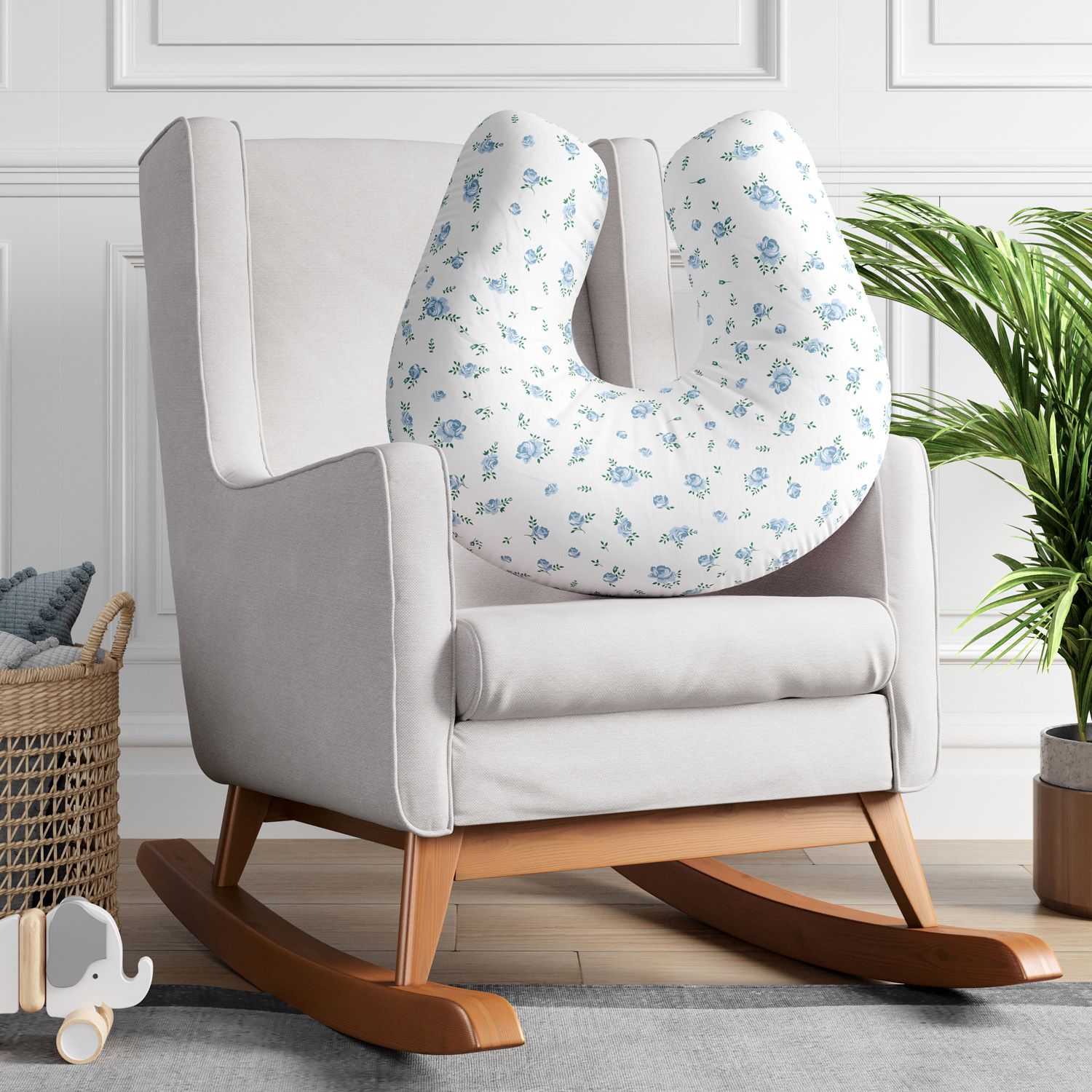 Almofada Amamentação Floral Liberty Azul