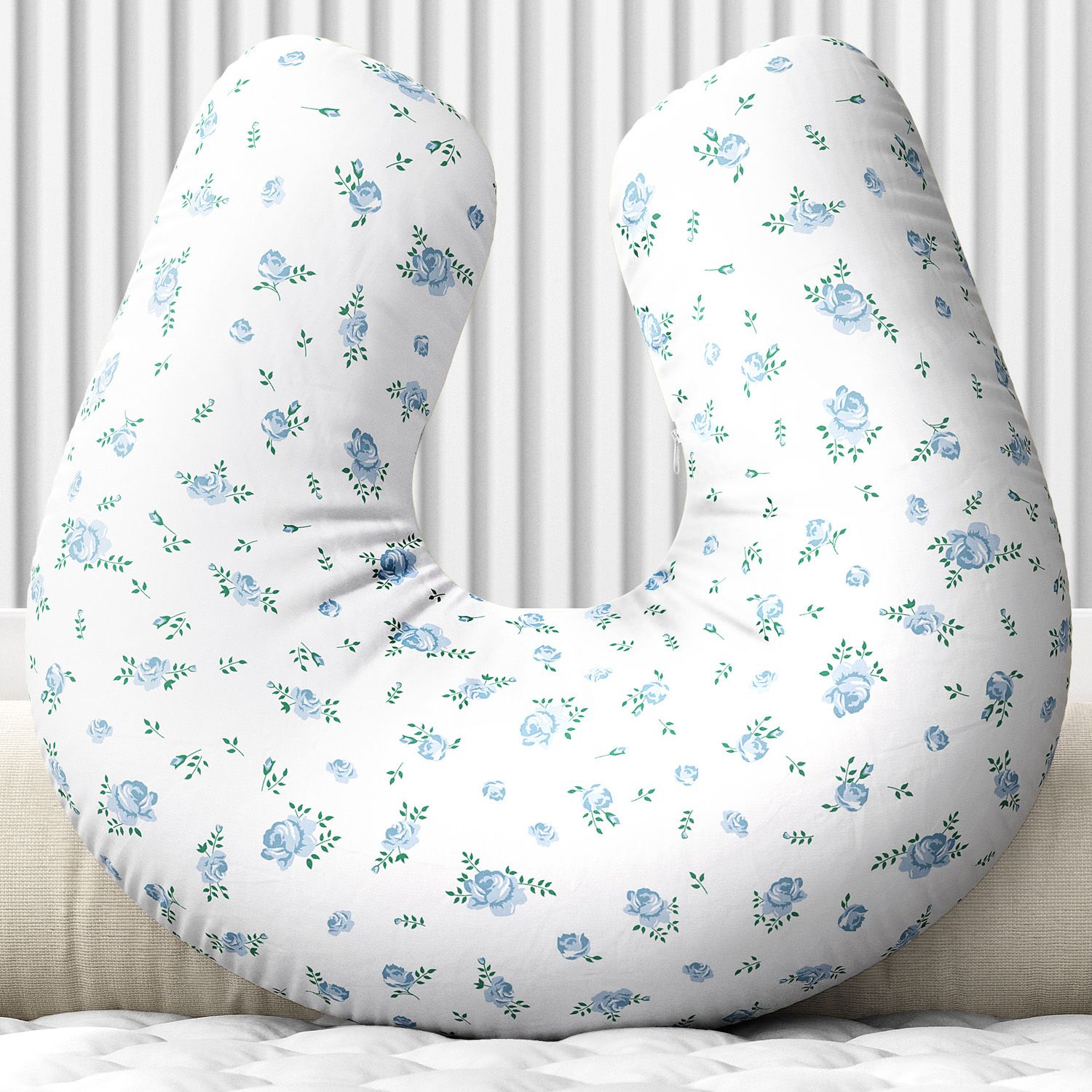 Almofada Amamentação Floral Liberty Azul