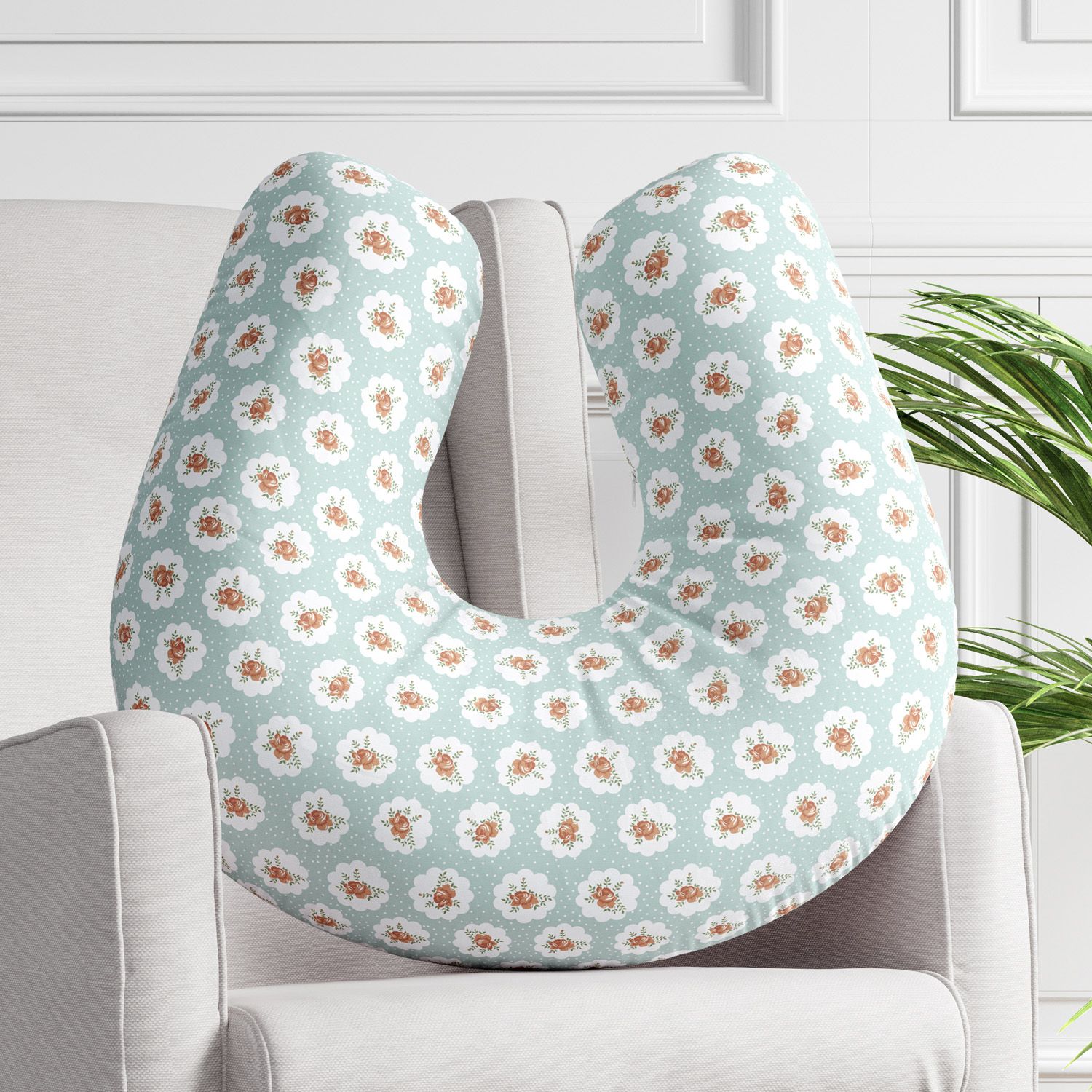 Almofada Amamentação Floral Liberty Poá