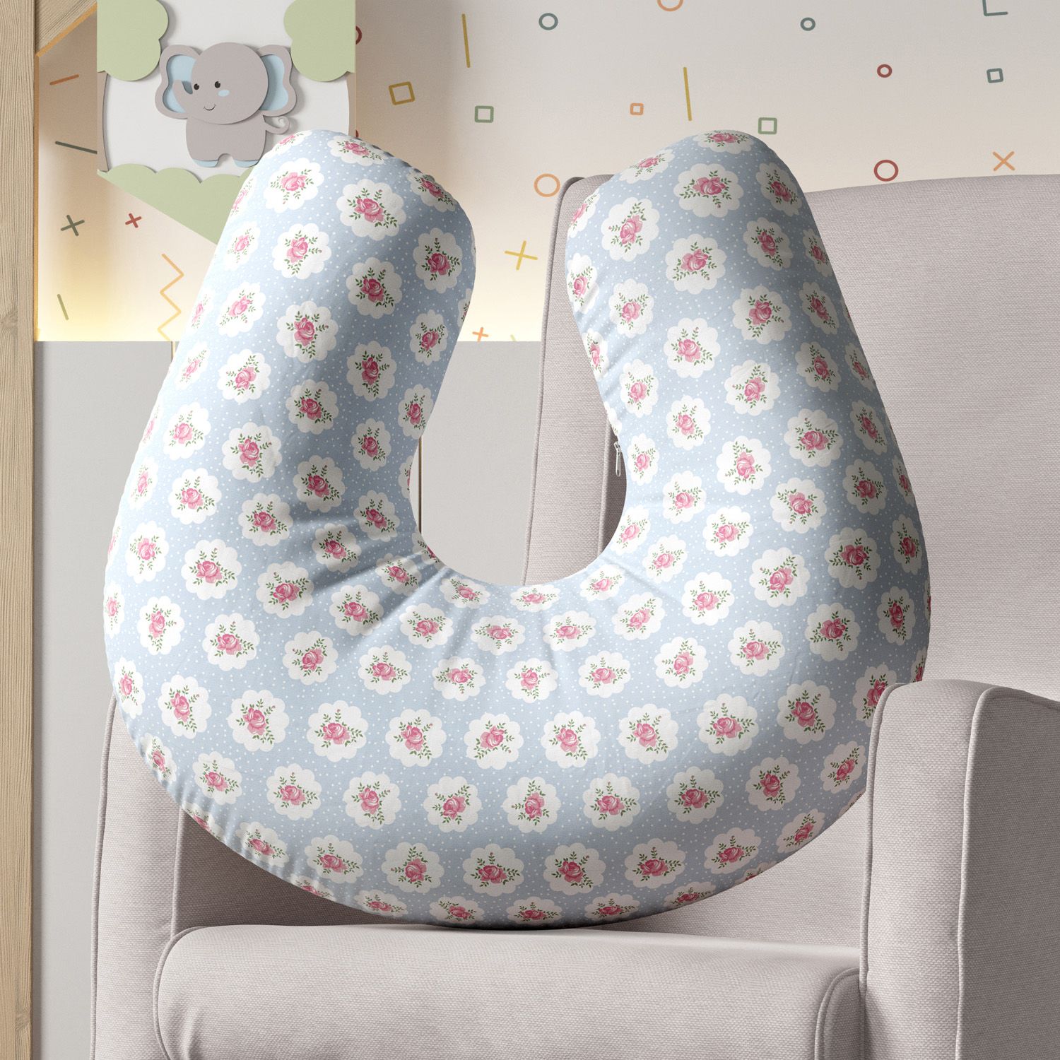 Almofada Amamentação Floral Liberty Poá