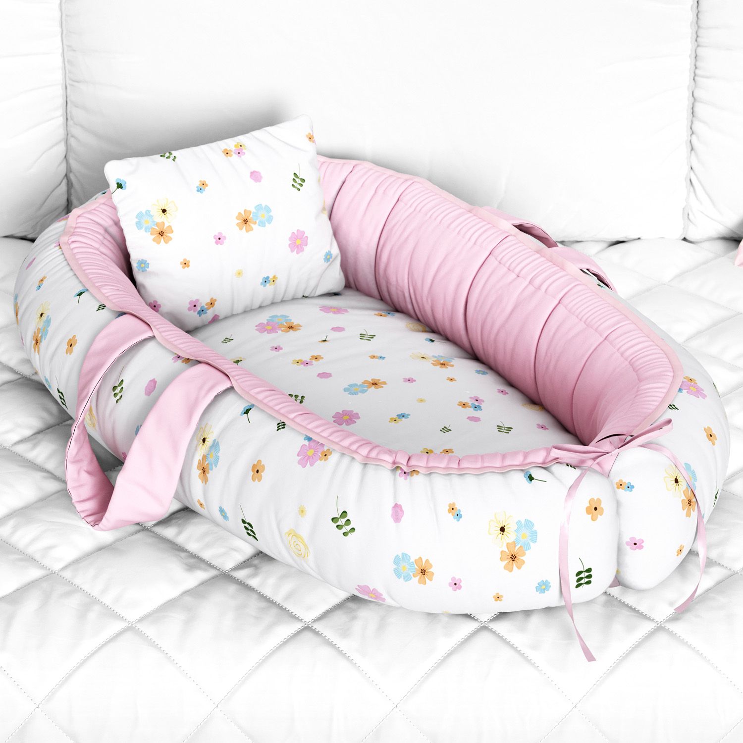 Ninho para Bebê Redutor de Berço Floral 80cm