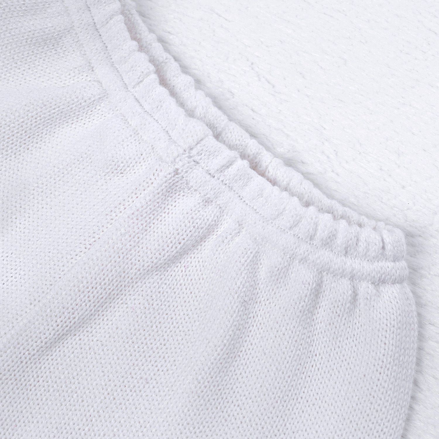 Saída Maternidade Tricot Vestido Listrado com Flores e Calça Branca 02 Peças